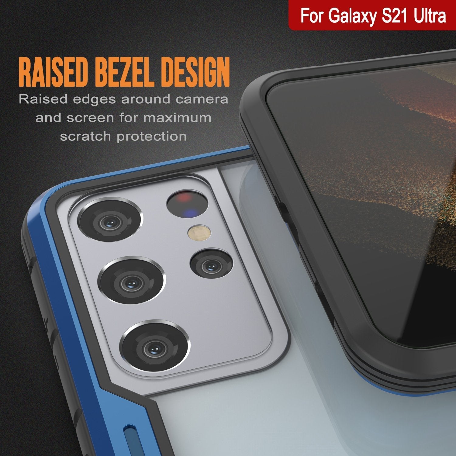 Punkcase S21 Ultra ravenger Case Protective Military Grade Multilayer Cover [Blue]