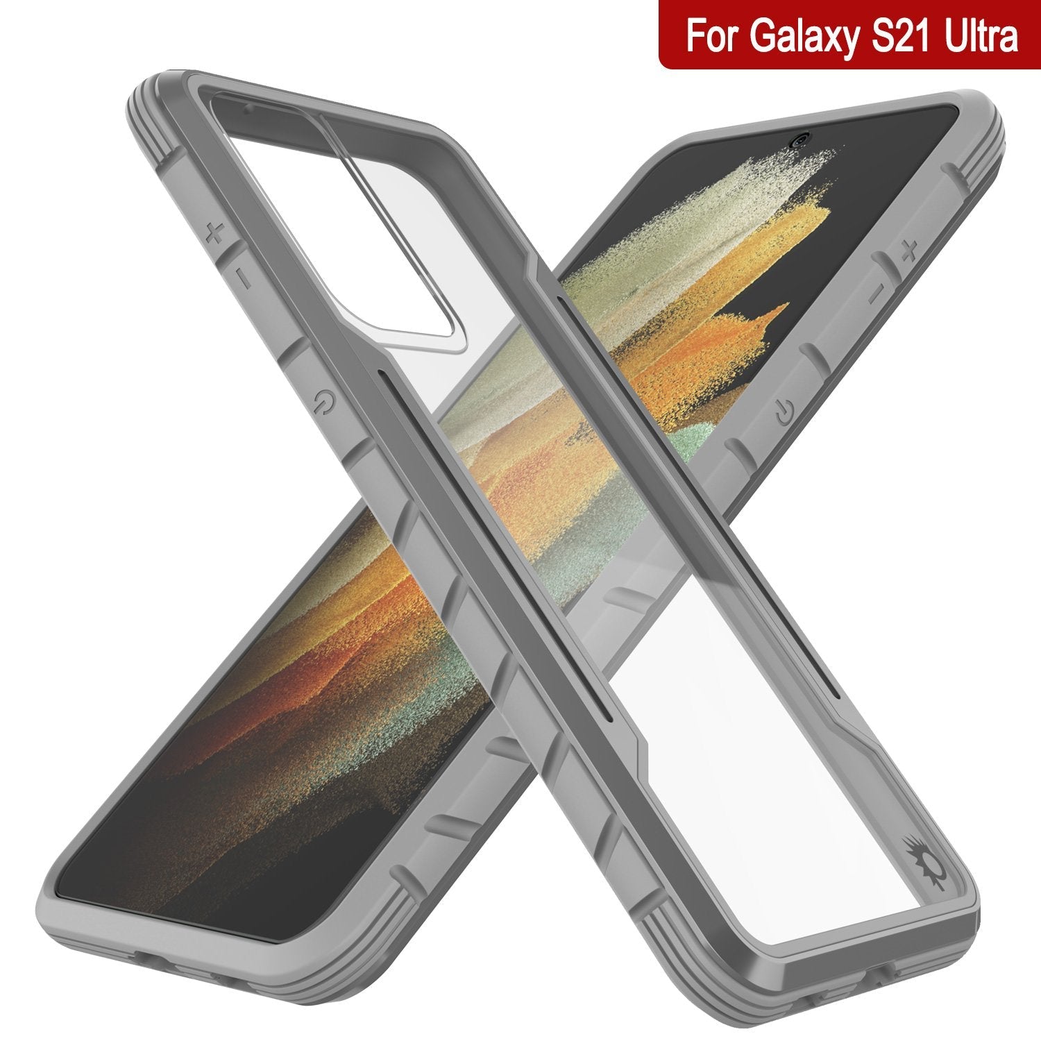 Punkcase S21 Ultra ravenger Case Protective Military Grade Multilayer Cover [Grey]