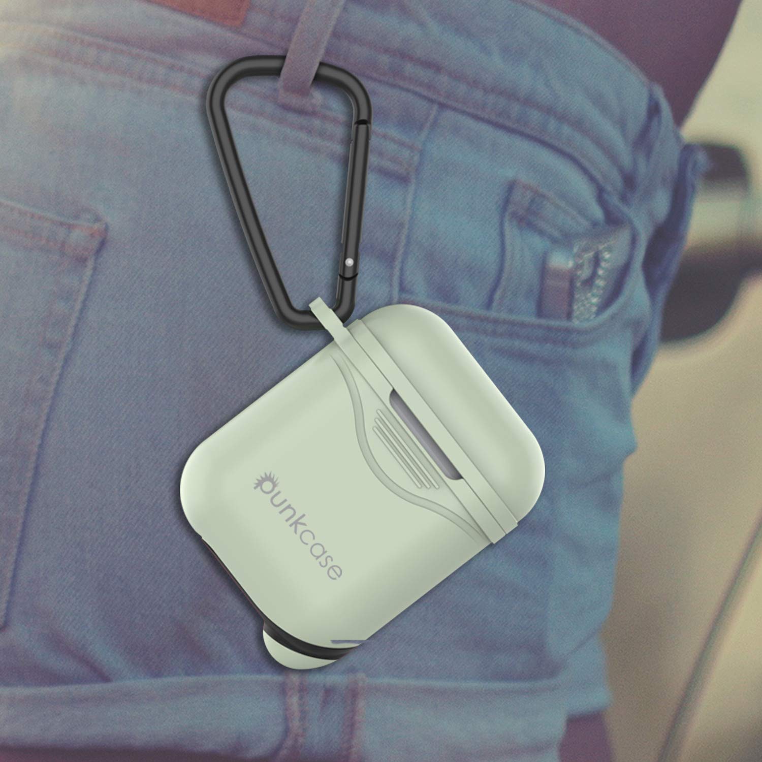 Punkcase Airpod Case with Keychain (Mint-Green)