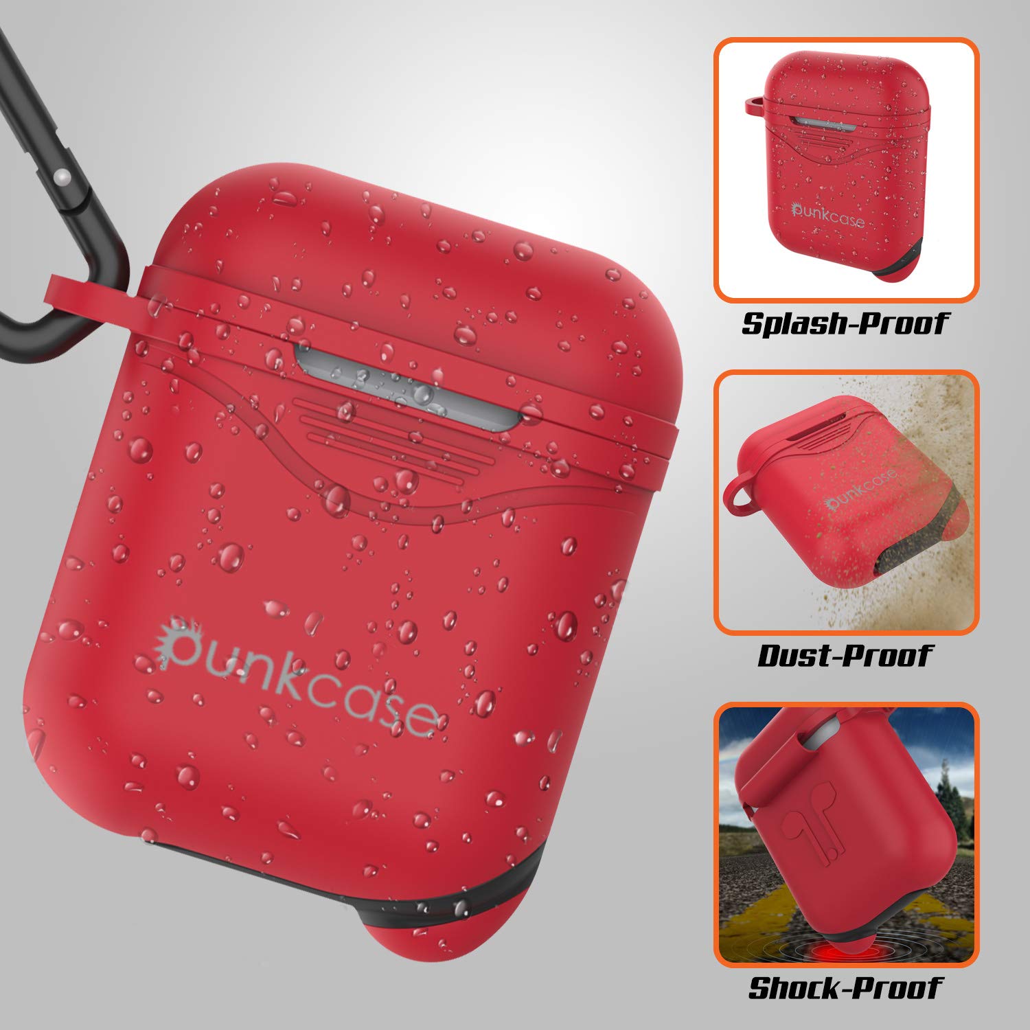 Punkcase Airpod Case with Keychain (Red)