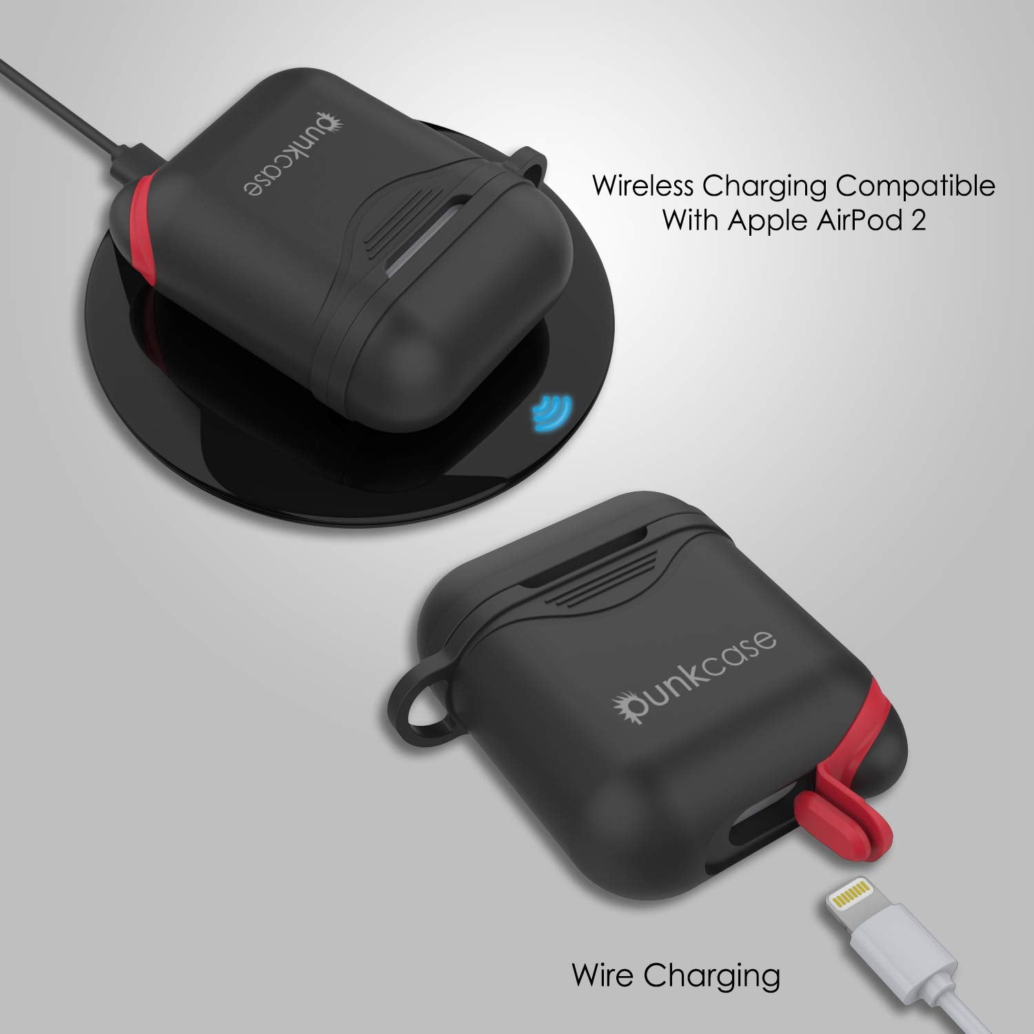 Punkcase Airpod Case with Keychain (Black)