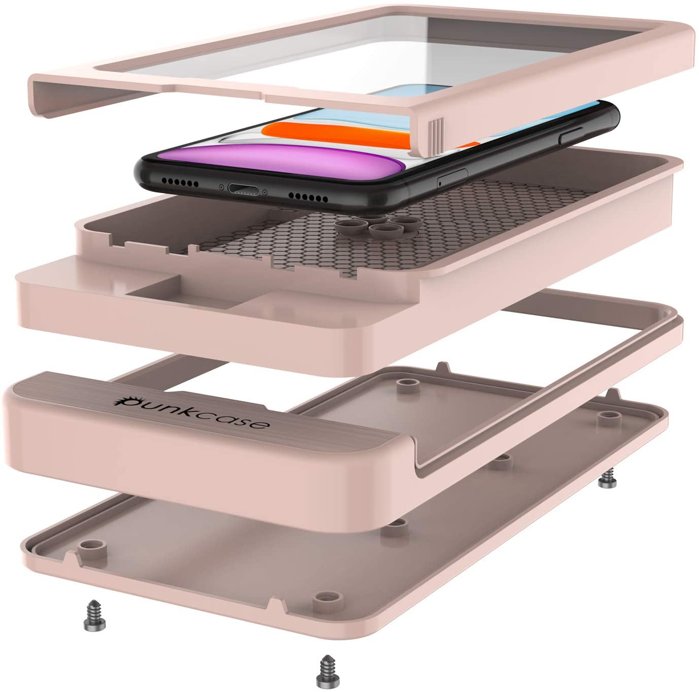 PunkCase Bathroom Phone Holder | Universal Waterproof Shower Case W/Full Touch Screen Control [Pink]