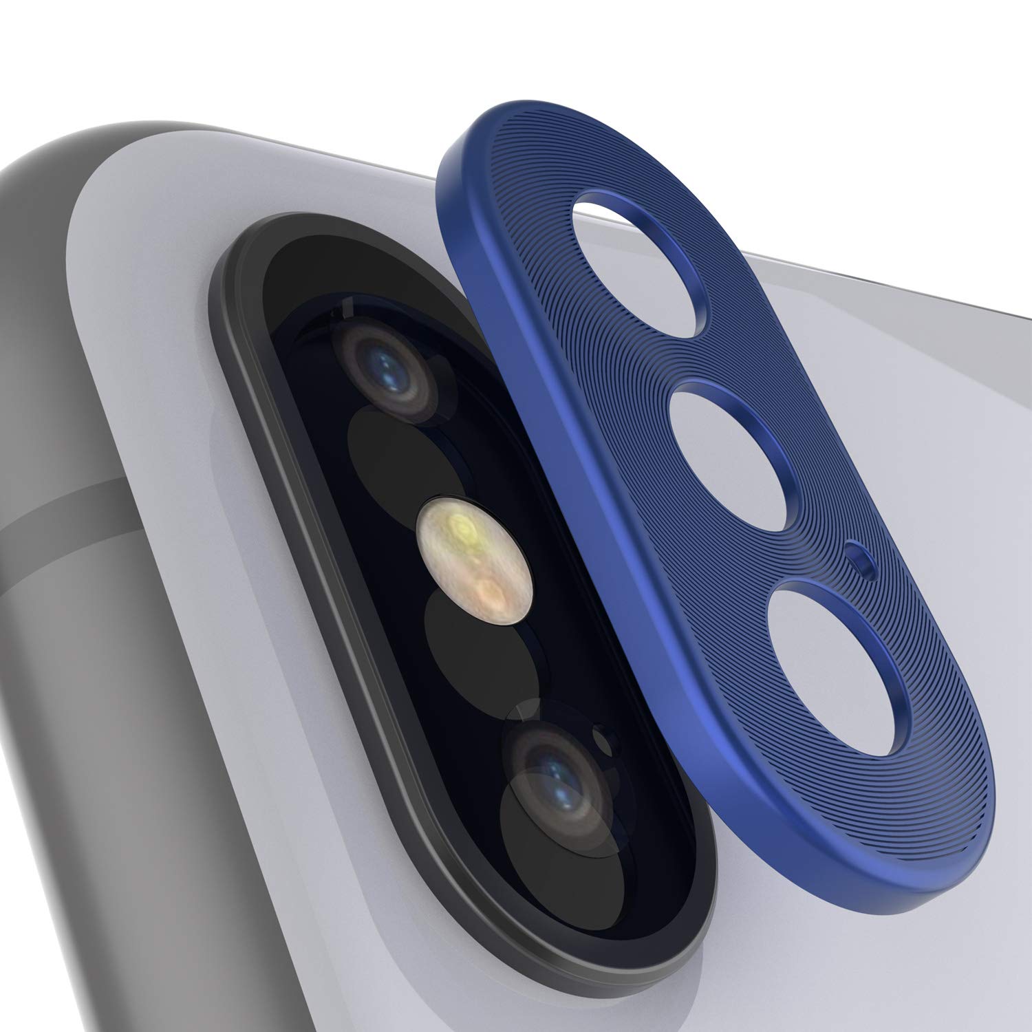 Punkcase iPhone XS Camera Protector Ring [Blue]