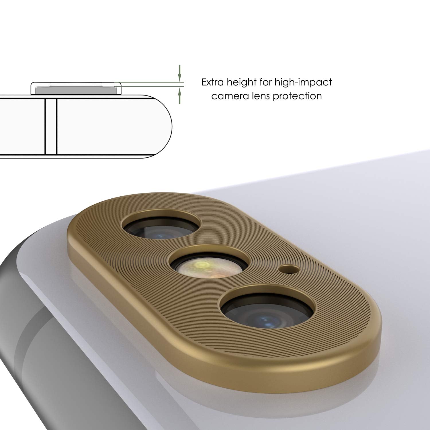 Punkcase iPhone XS Max Camera Protector Ring [Gold]