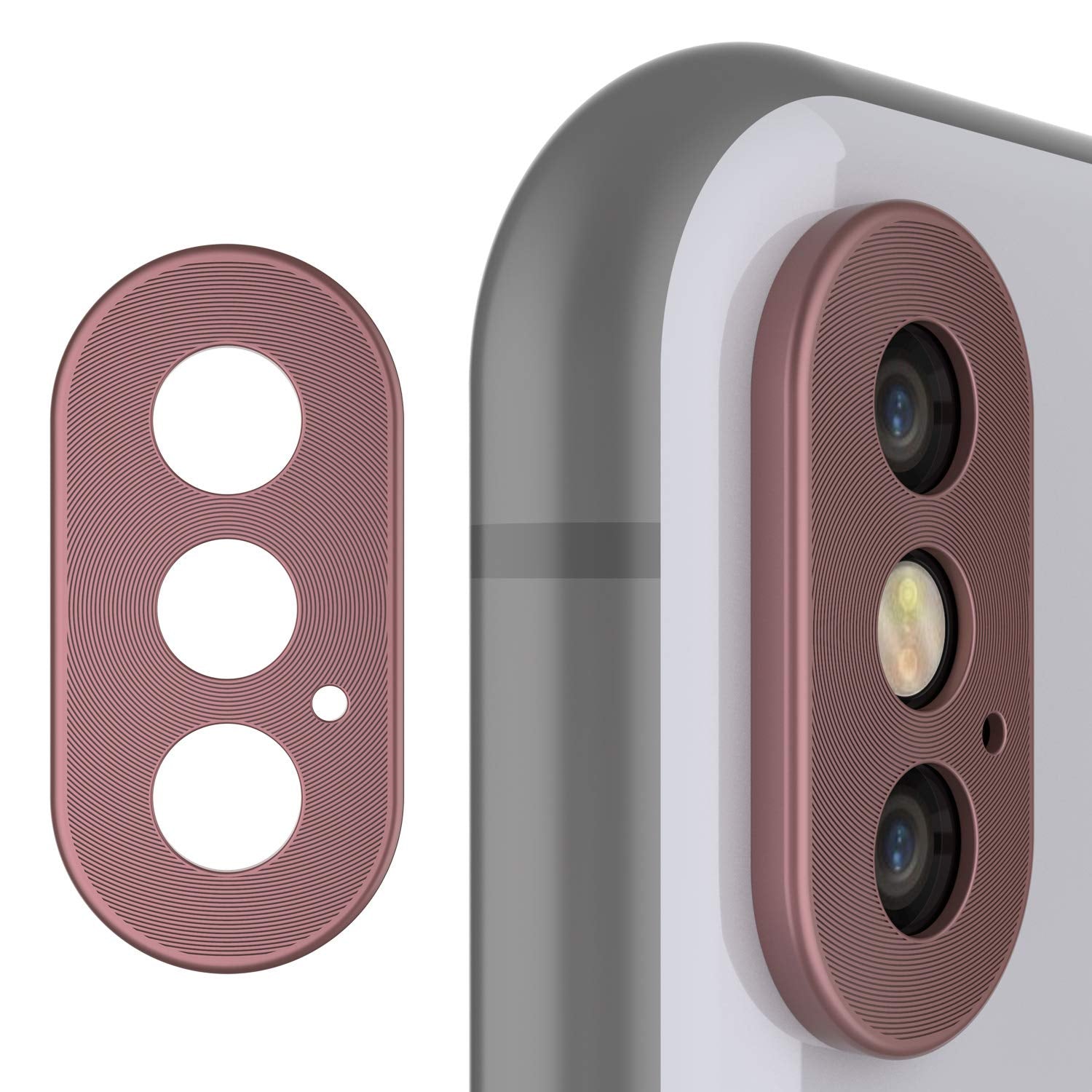 Punkcase iPhone XS Max Camera Protector Ring [Rose-Gold]