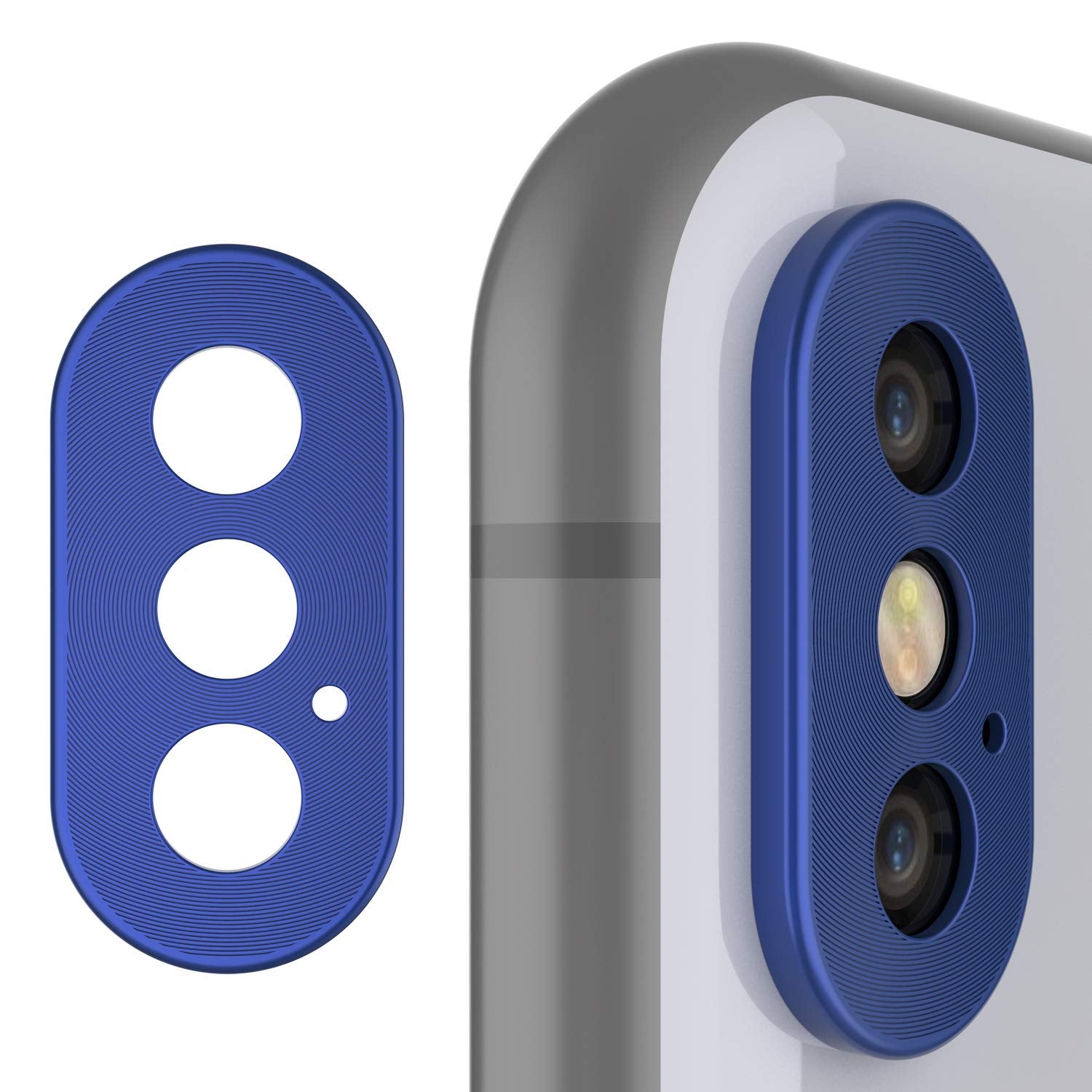 Punkcase iPhone XS Camera Protector Ring [Blue]