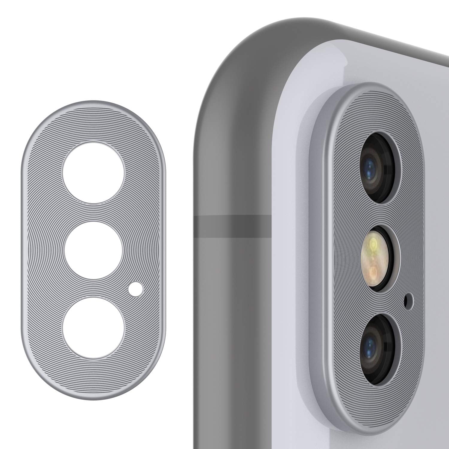 Punkcase iPhone XS Max Camera Protector Ring [Silver]