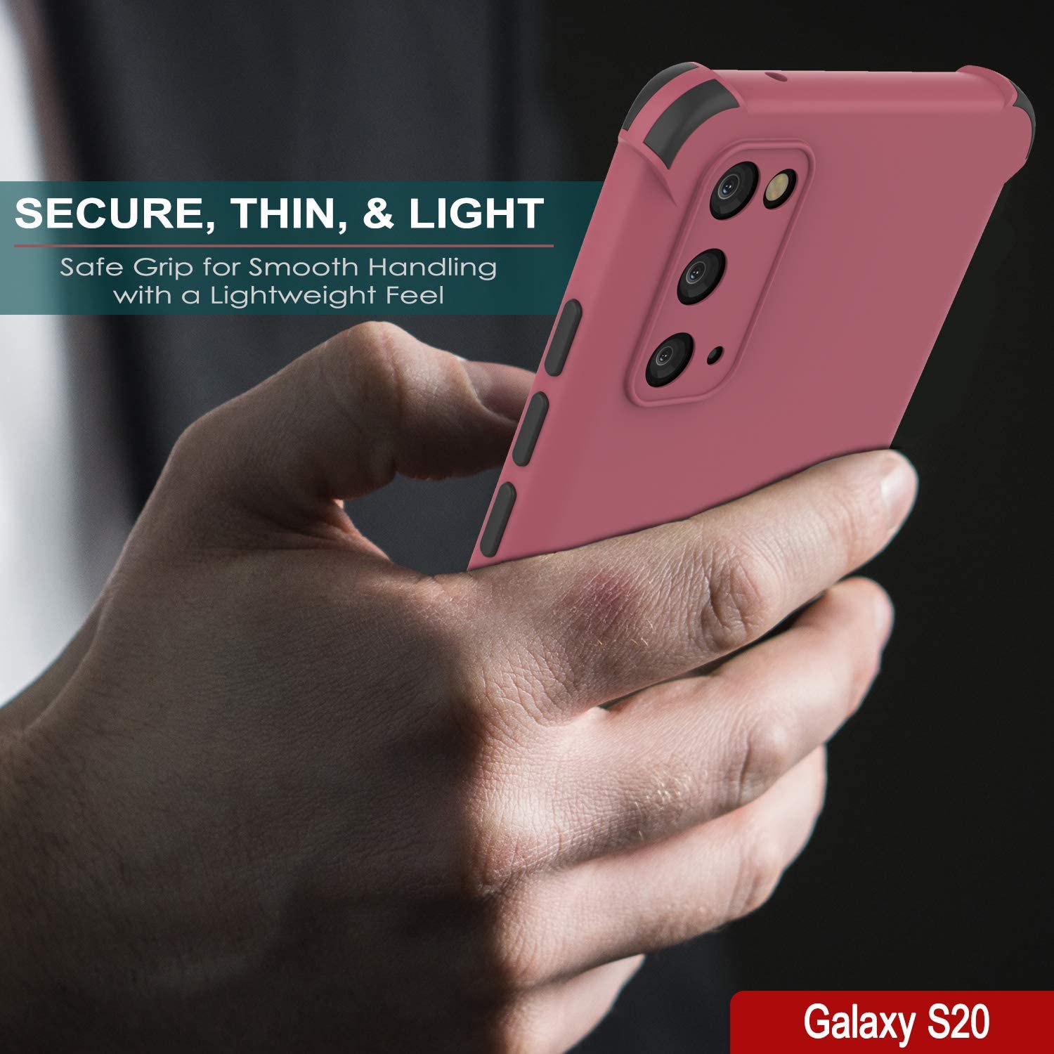 Punkcase Protective & Lightweight TPU Case [Sunshine Series] for Galaxy S20 [Rose]