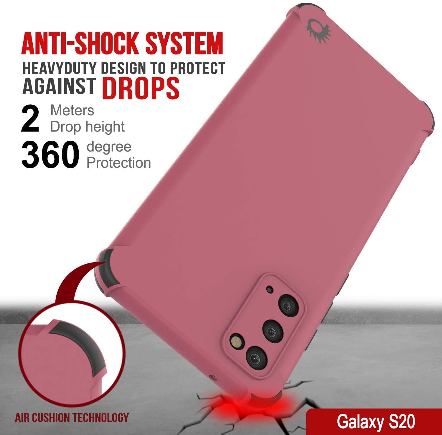 Punkcase Protective & Lightweight TPU Case [Sunshine Series] for Galaxy S20 [Rose]