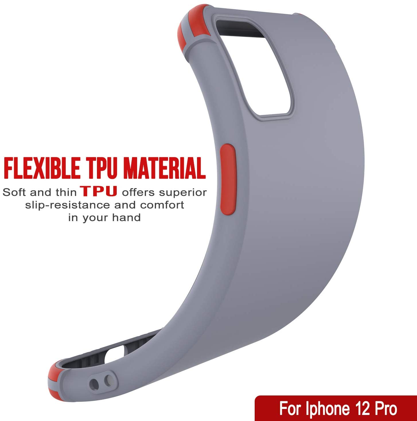 Punkcase Protective & Lightweight TPU Case [Sunshine Series] for iPhone 12 Pro [Grey]