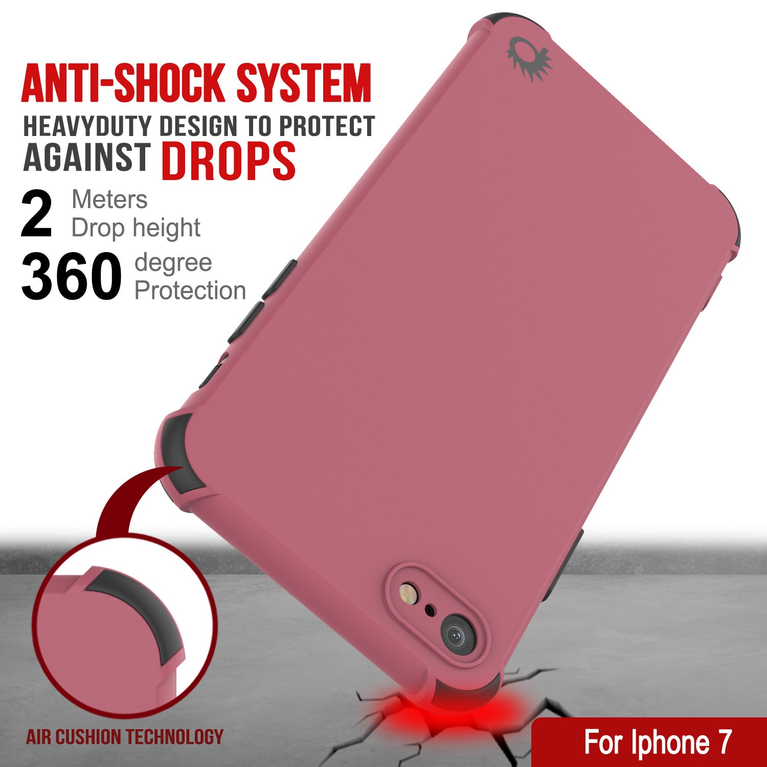 Punkcase Protective & Lightweight TPU Case [Sunshine Series] for iPhone 7 [Rose]