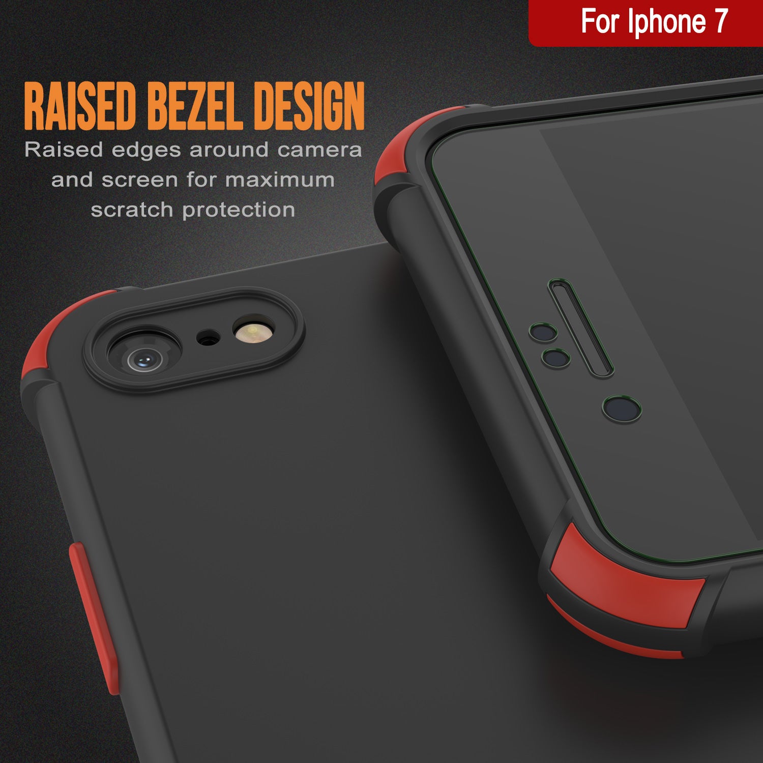 Punkcase Protective & Lightweight TPU Case [Sunshine Series] for iPhone 7 [Black]