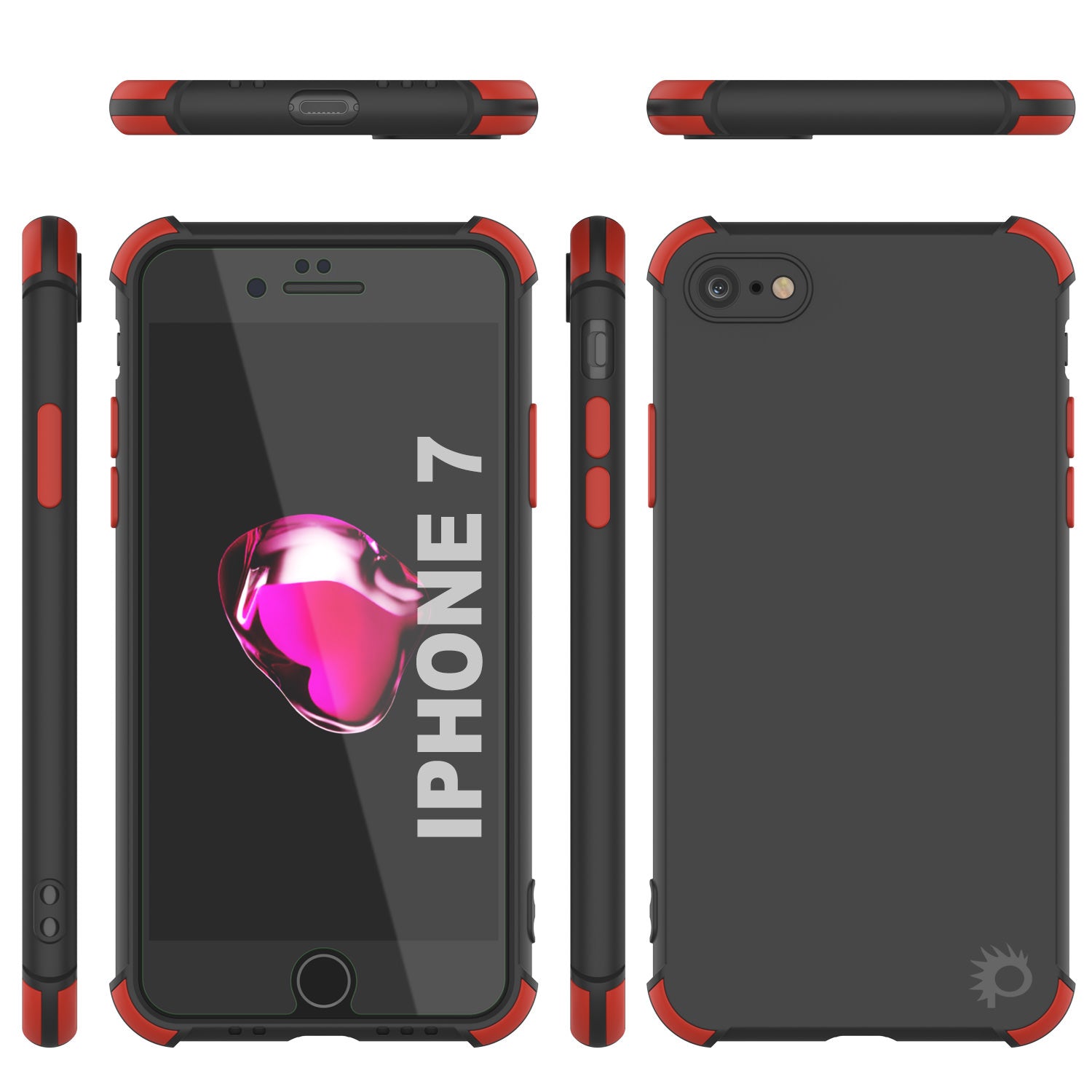 Punkcase Protective & Lightweight TPU Case [Sunshine Series] for iPhone 7 [Black]