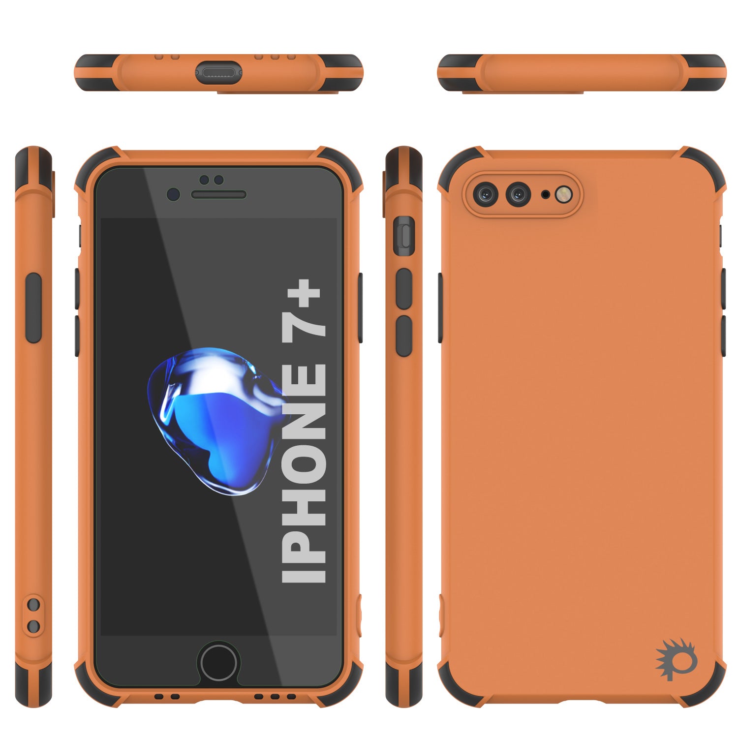 Punkcase Protective & Lightweight TPU Case [Sunshine Series] for iPhone 7+ Plus [Orange]