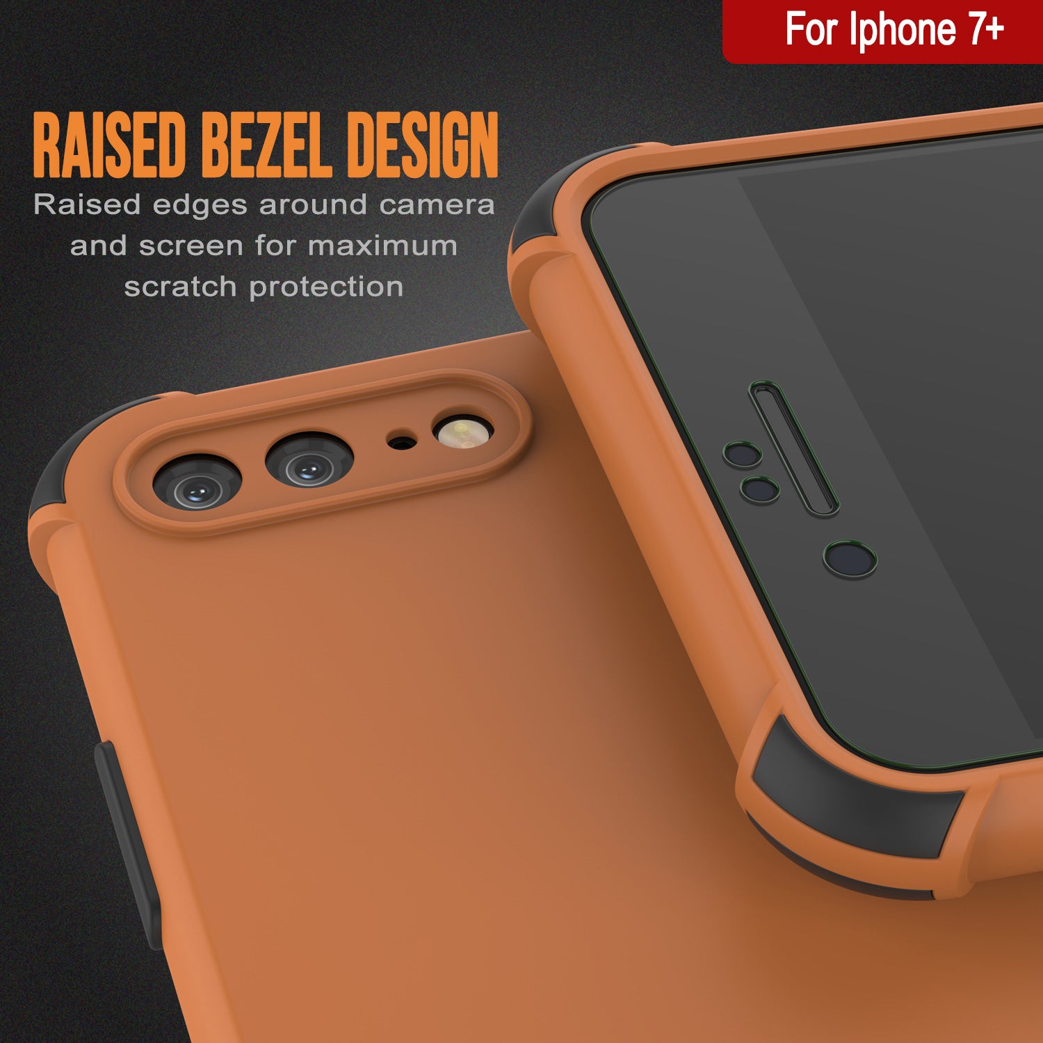 Punkcase Protective & Lightweight TPU Case [Sunshine Series] for iPhone 7+ Plus [Orange]