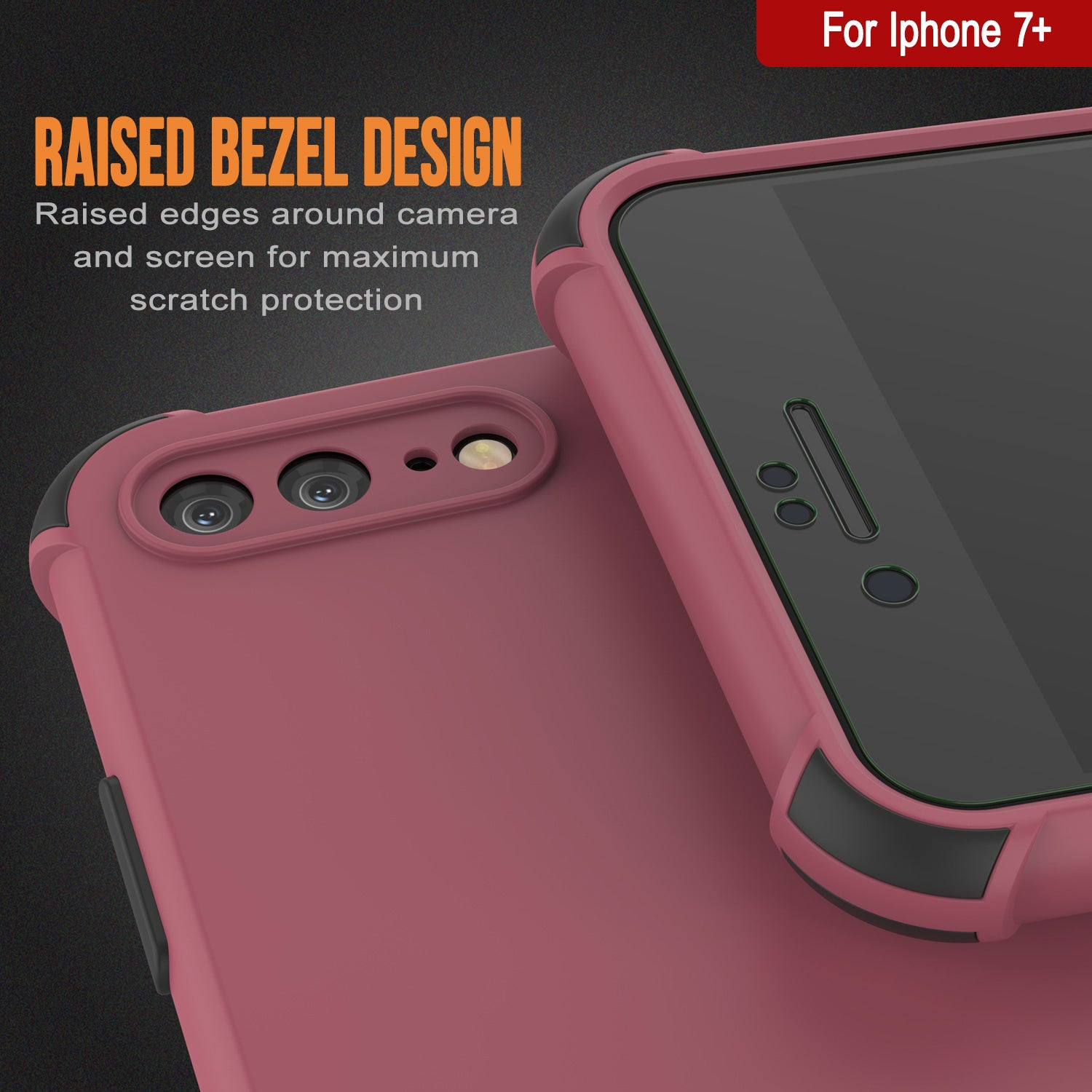 Punkcase Protective & Lightweight TPU Case [Sunshine Series] for iPhone 7+ Plus [Rose]