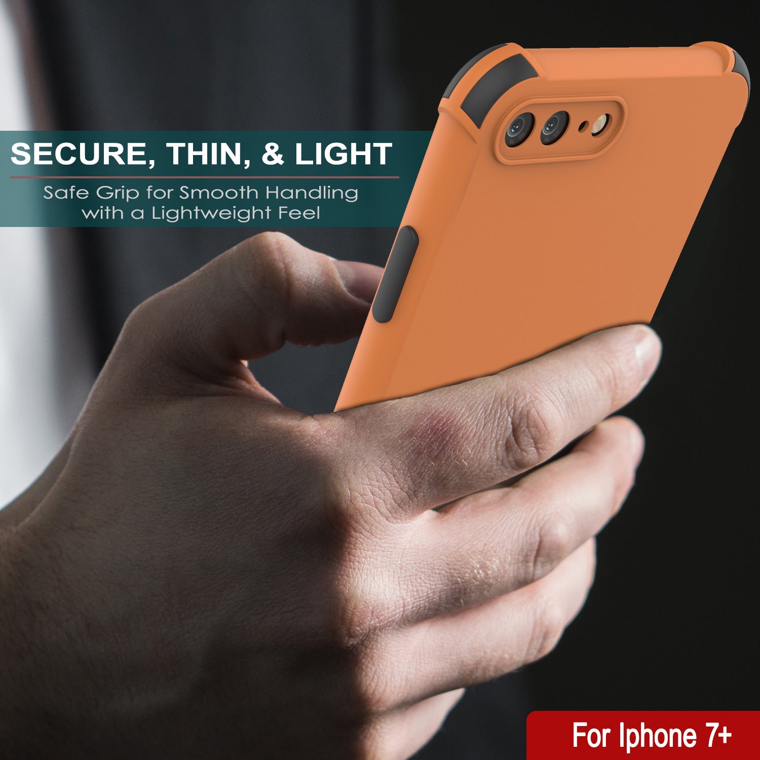 Punkcase Protective & Lightweight TPU Case [Sunshine Series] for iPhone 7+ Plus [Orange]