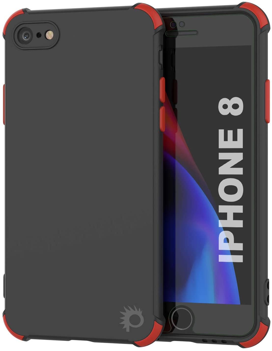 Punkcase Protective & Lightweight TPU Case [Sunshine Series] for iPhone 8 [Black]