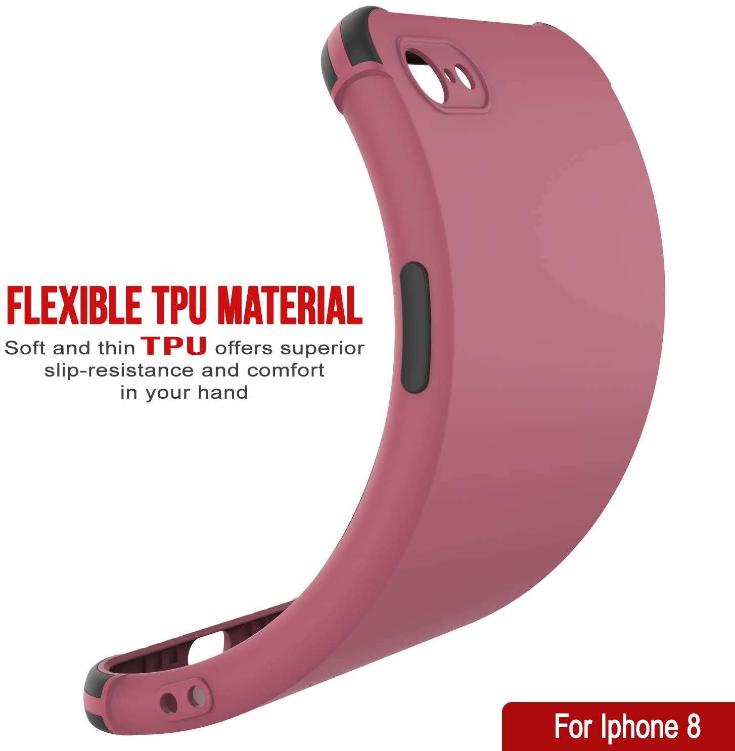 Punkcase Protective & Lightweight TPU Case [Sunshine Series] for iPhone 8 [Rose]