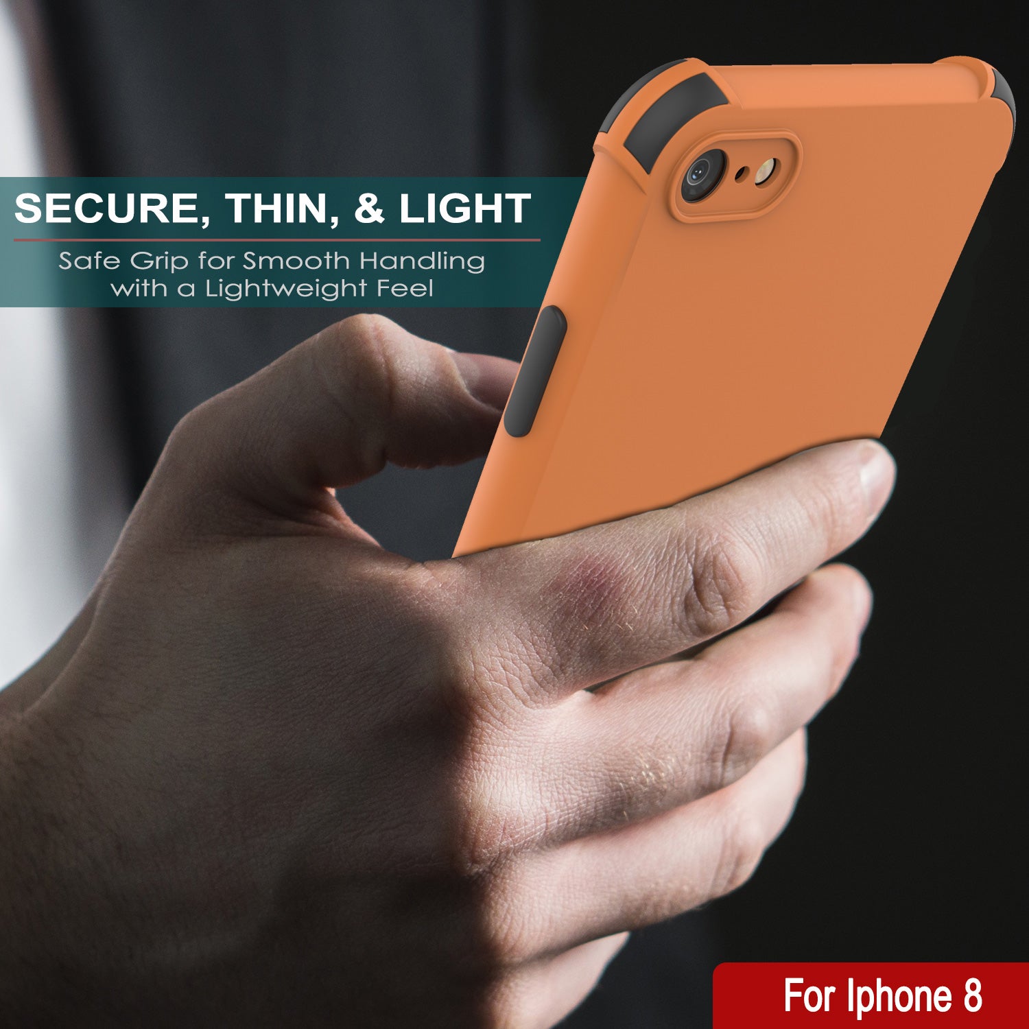 Punkcase Protective & Lightweight TPU Case [Sunshine Series] for iPhone 8 [Orange]