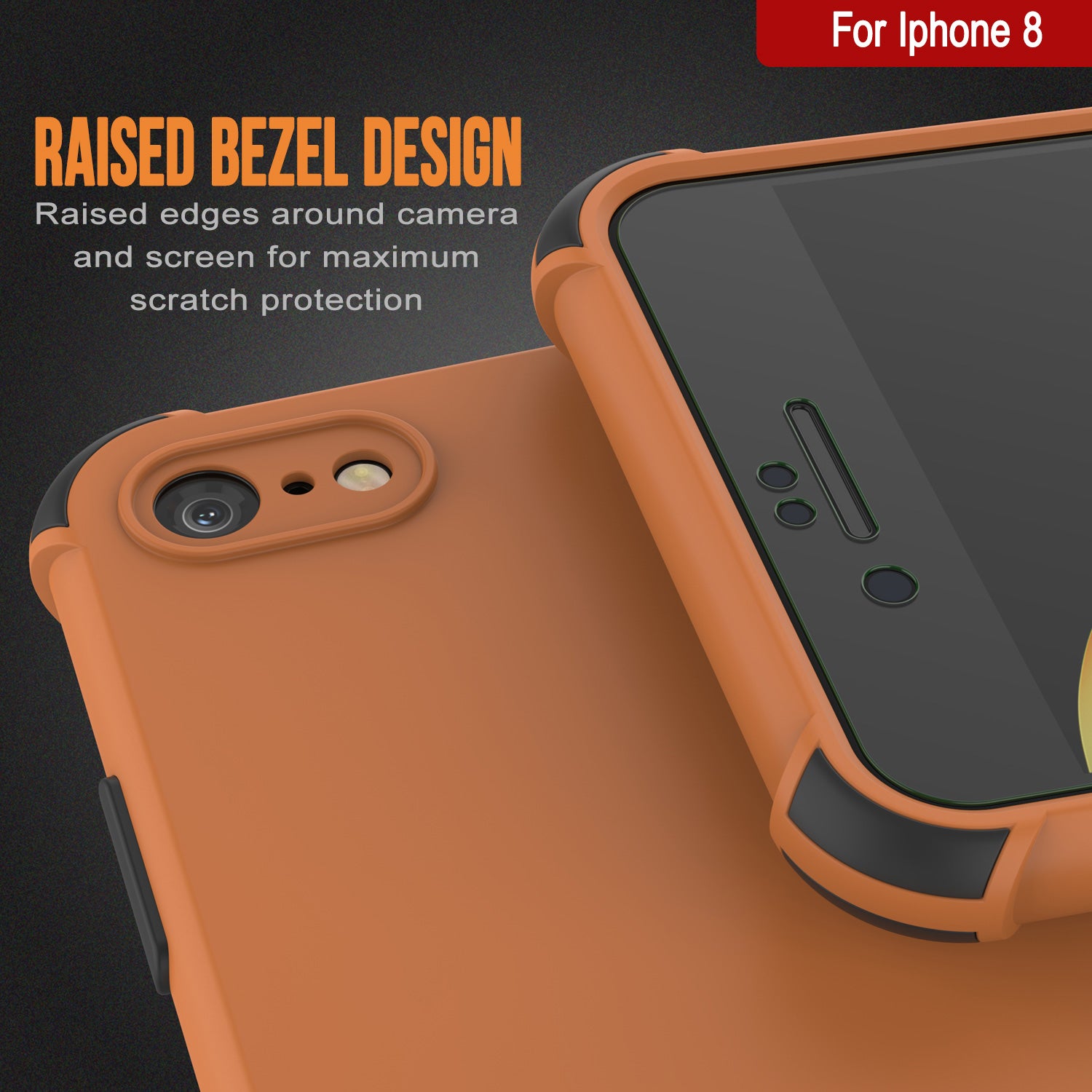 Punkcase Protective & Lightweight TPU Case [Sunshine Series] for iPhone 8 [Orange]