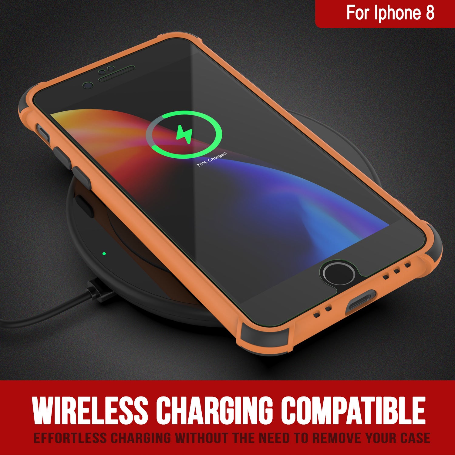 Punkcase Protective & Lightweight TPU Case [Sunshine Series] for iPhone 8 [Orange]