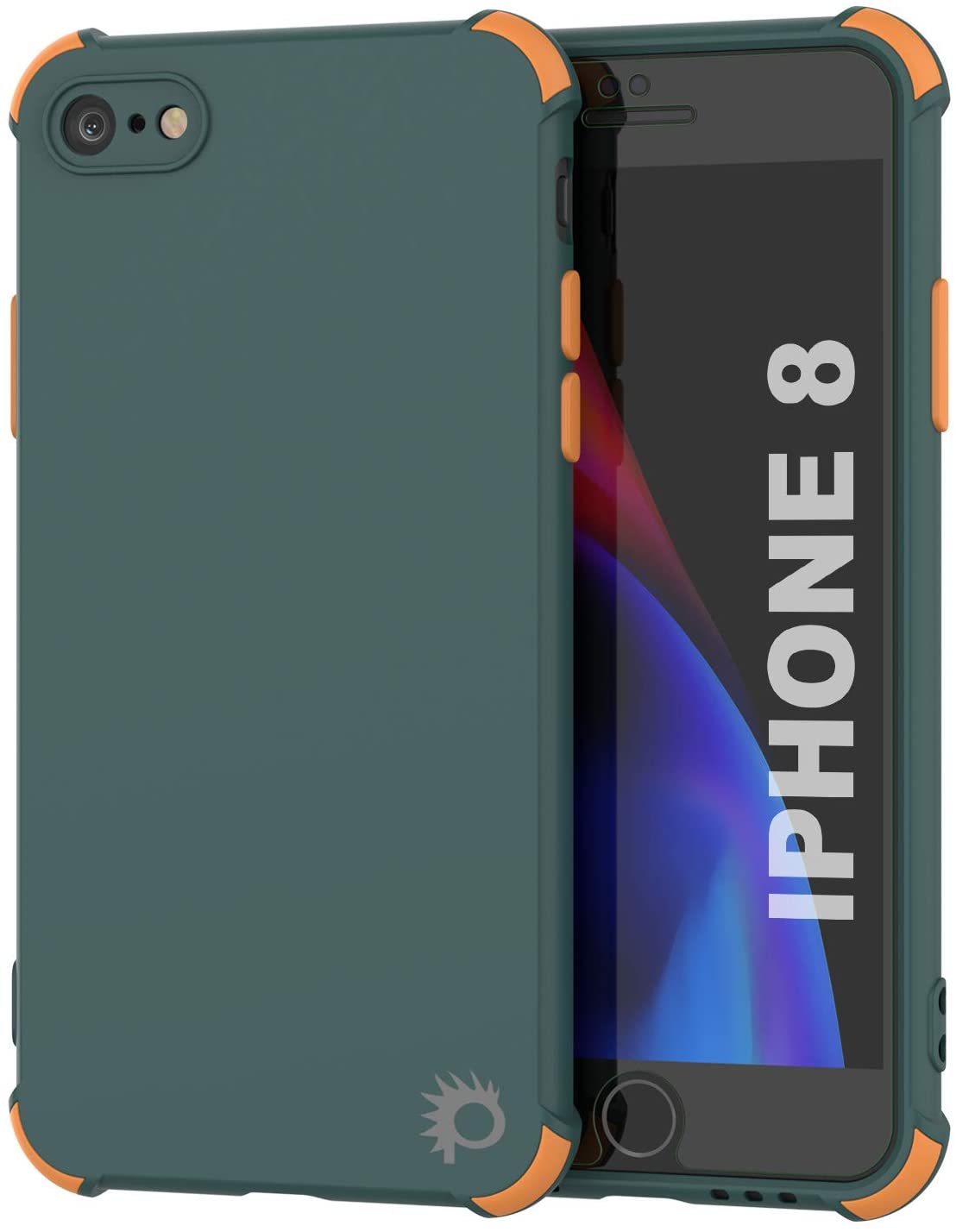 Punkcase Protective & Lightweight TPU Case [Sunshine Series] for iPhone 8 [Dark Green]