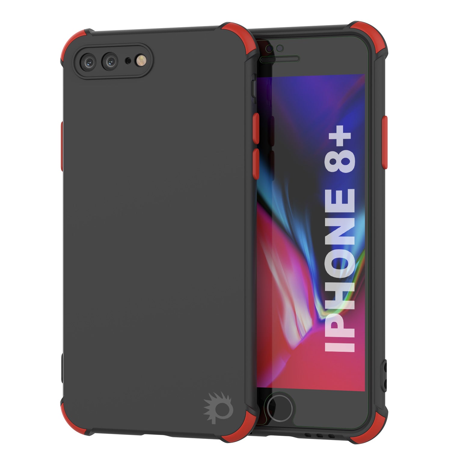 Punkcase Protective & Lightweight TPU Case [Sunshine Series] for iPhone 8+ Plus [Black]