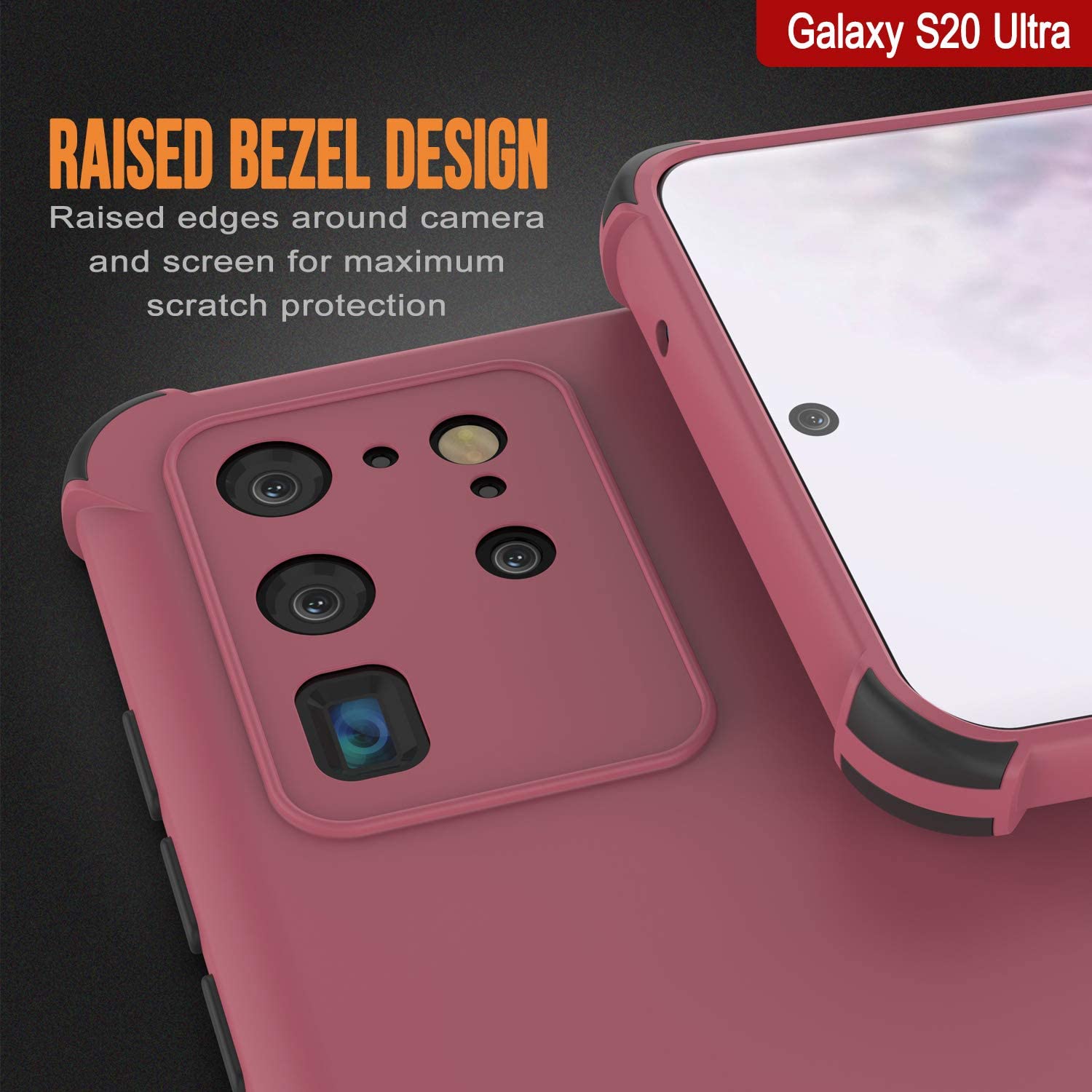 Punkcase Protective & Lightweight TPU Case [Sunshine Series] for Galaxy S20 Ultra [Rose]