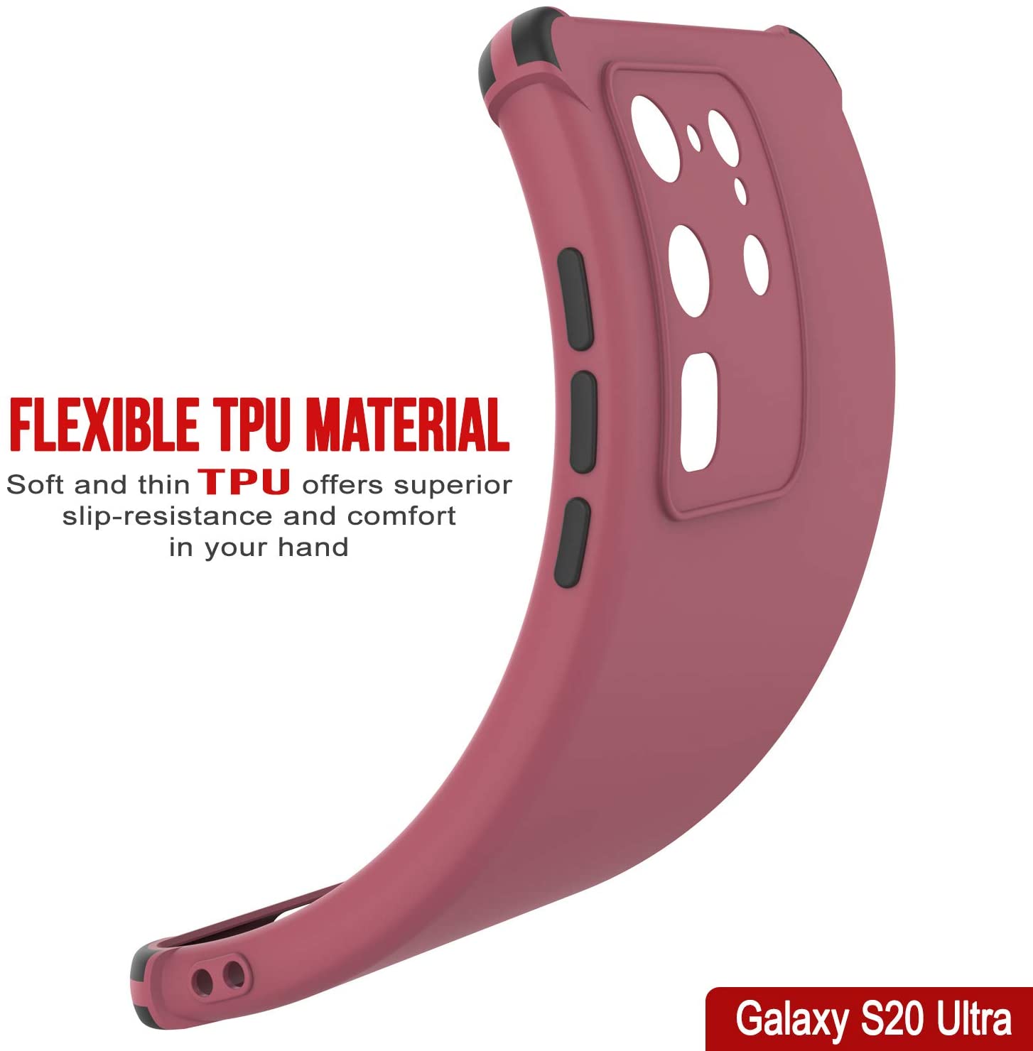 Punkcase Protective & Lightweight TPU Case [Sunshine Series] for Galaxy S20 Ultra [Rose]