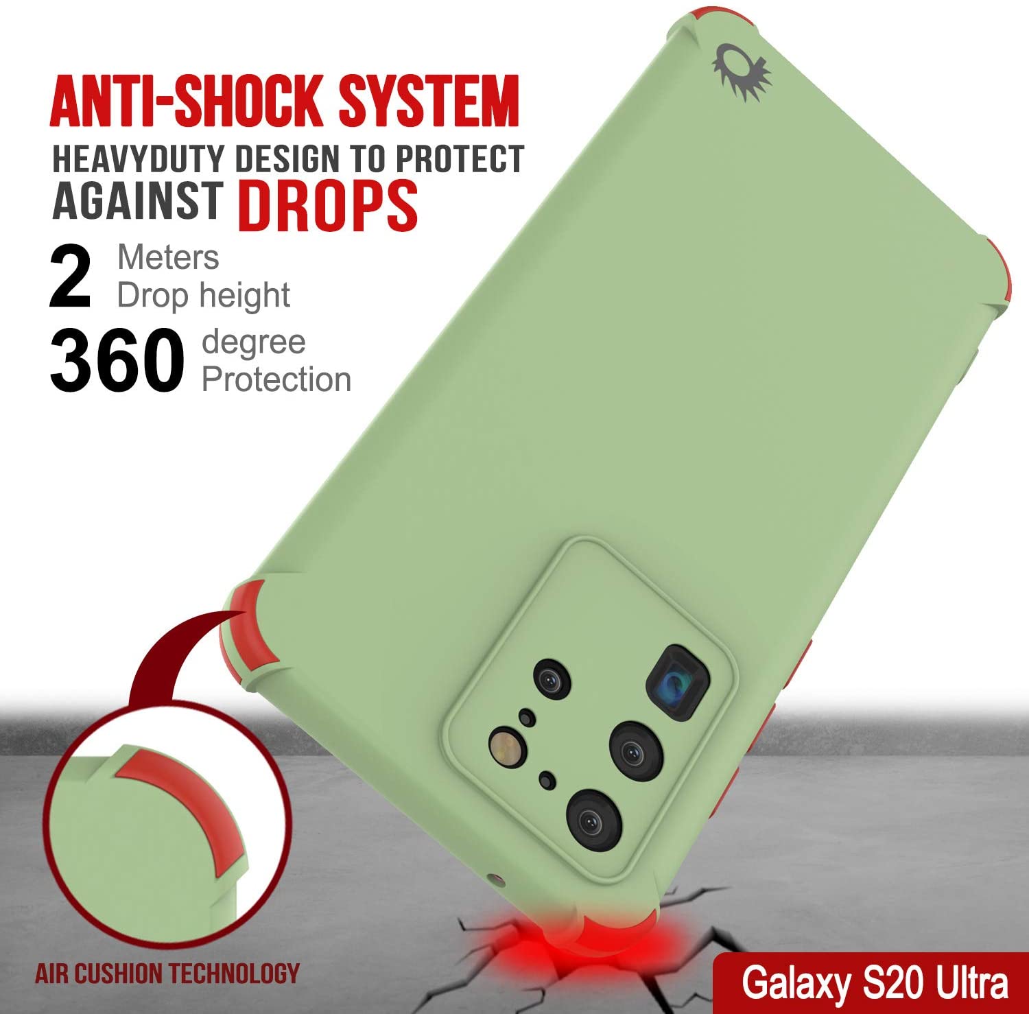 Punkcase Protective & Lightweight TPU Case [Sunshine Series] for Galaxy S20 Ultra [Light Green]