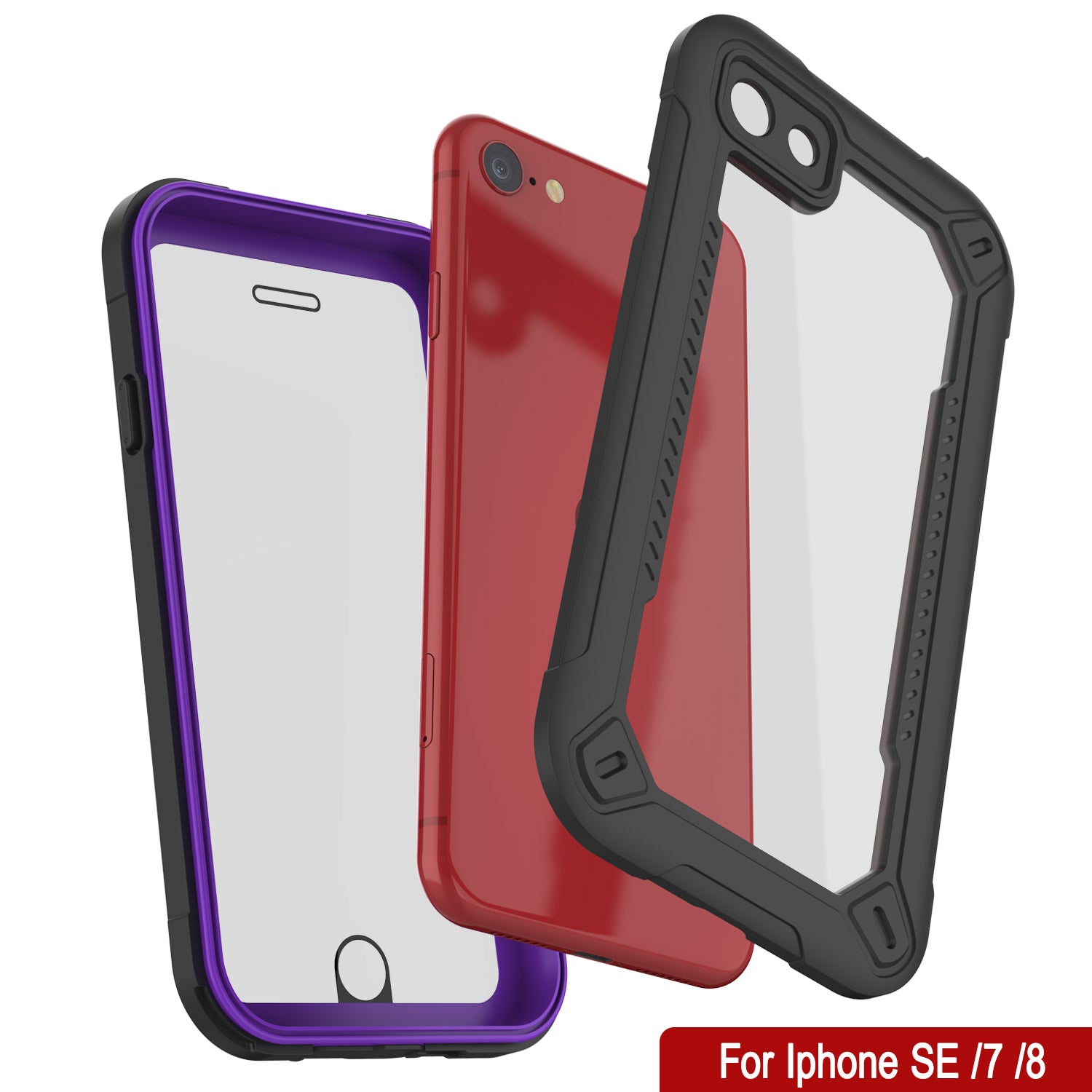 iPhone 7 Waterproof IP68 Case, Punkcase [Purple]  [Maximus Series] [Slim Fit] [IP68 Certified] [Shockresistant] Clear Armor Cover with Screen Protector | Ultimate Protection