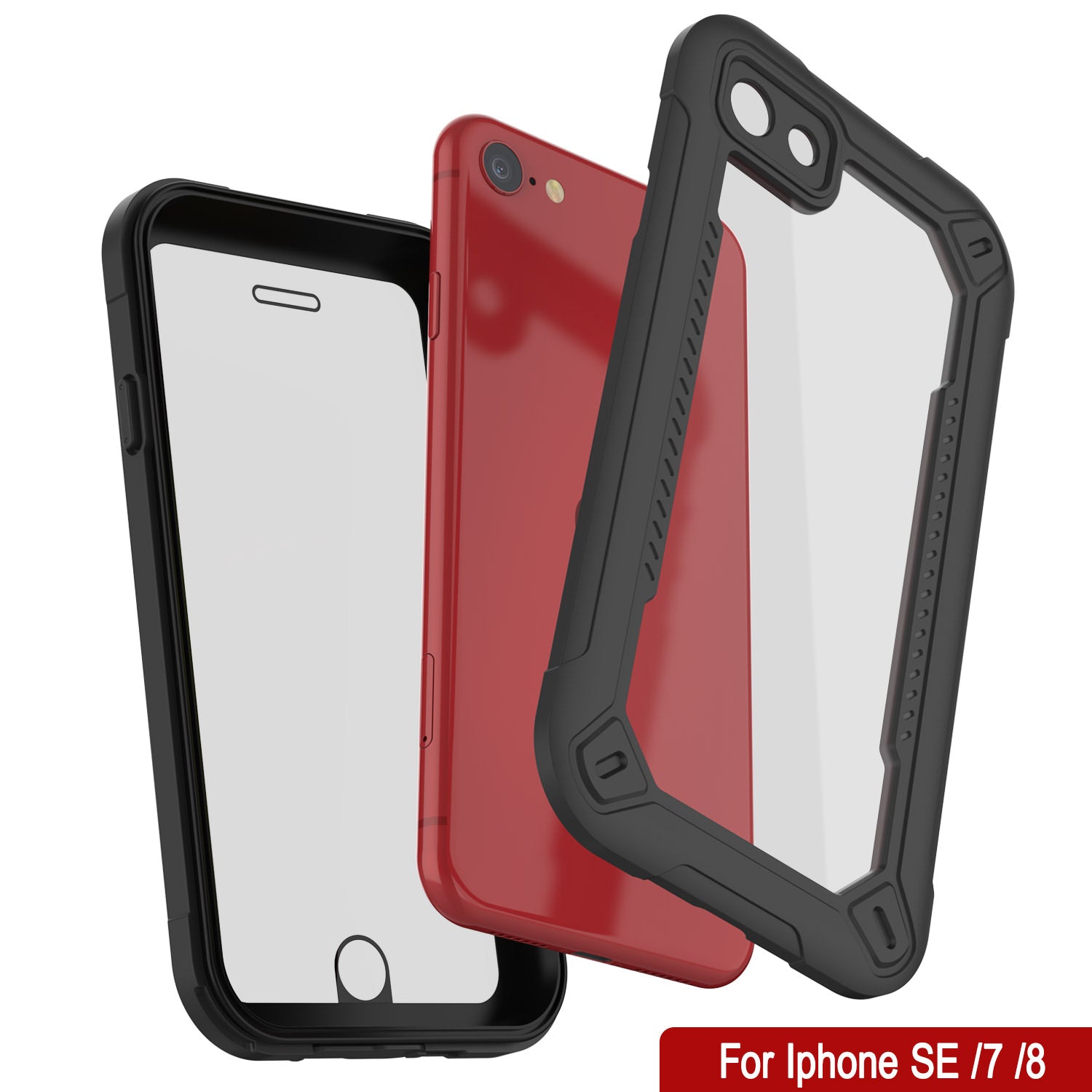 iPhone 8 Waterproof IP68 Case, Punkcase [Black]  [Maximus Series] [Slim Fit] [IP68 Certified] [Shockresistant] Clear Armor Cover with Screen Protector | Ultimate Protection