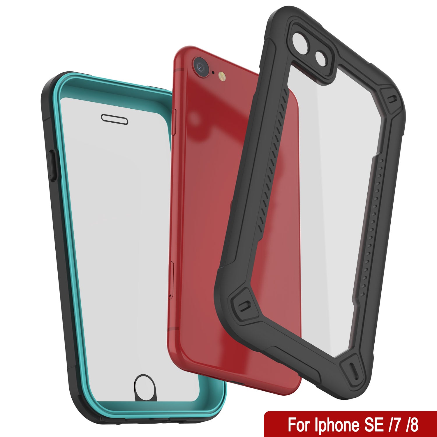 iPhone SE (4.7") Waterproof IP68 Case, Punkcase [teal]  [Maximus Series] [Slim Fit] [IP68 Certified] [Shockresistant] Clear Armor Cover with Screen Protector | Ultimate Protection