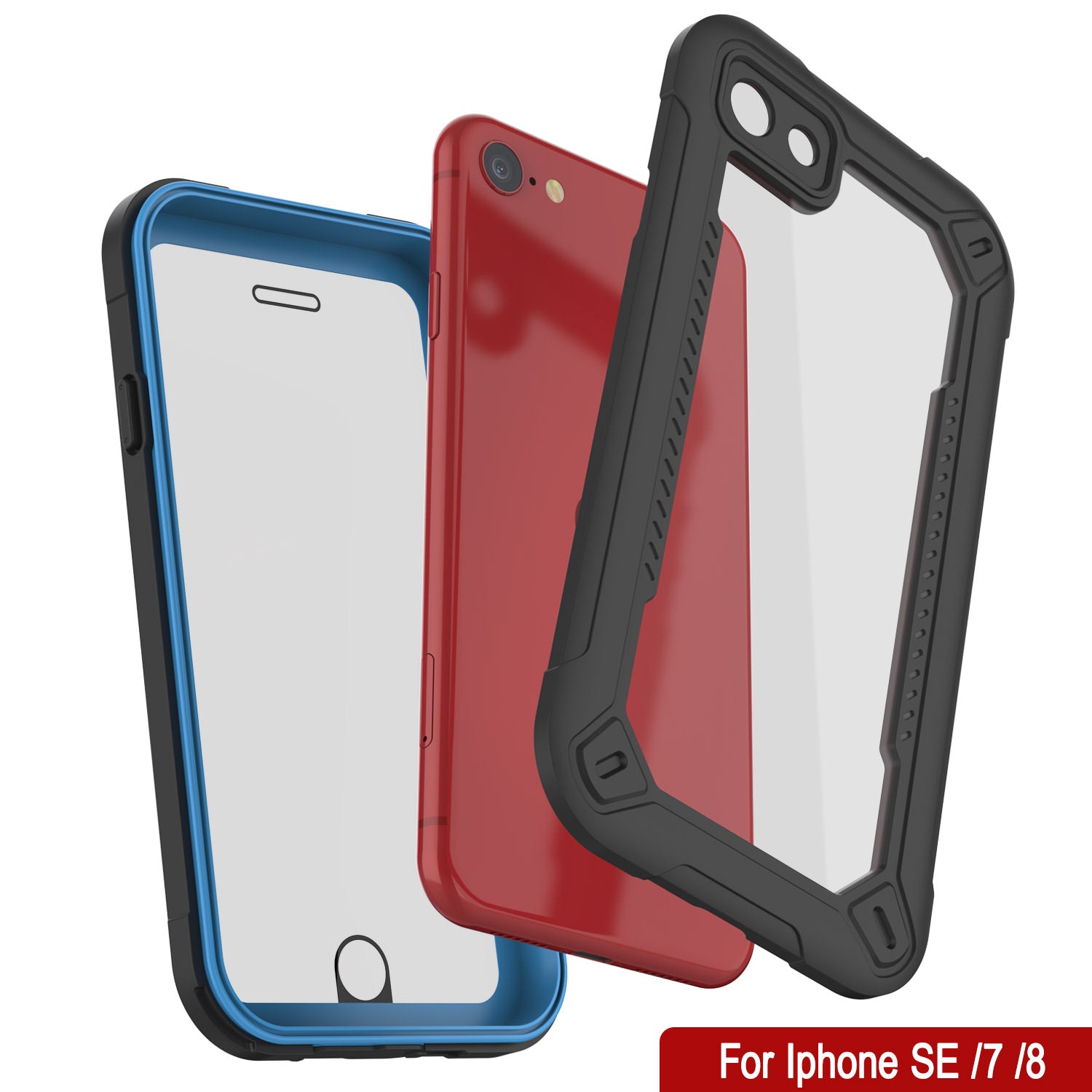 iPhone SE (4.7") Waterproof IP68 Case, Punkcase [Blue]  [Maximus Series] [Slim Fit] [IP68 Certified] [Shockresistant] Clear Armor Cover with Screen Protector | Ultimate Protection