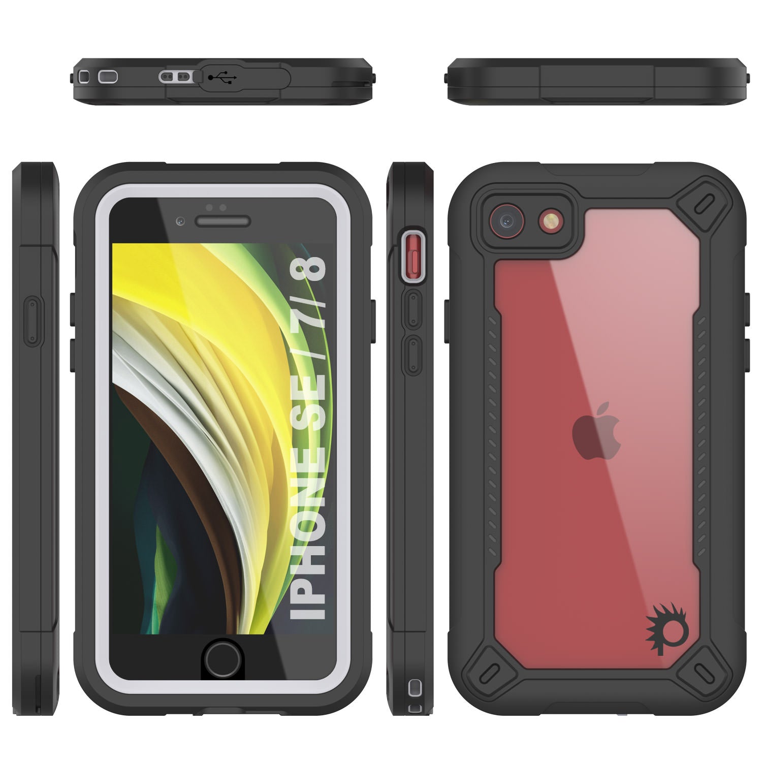 iPhone SE (4.7") Waterproof IP68 Case, Punkcase [white]  [Maximus Series] [Slim Fit] [IP68 Certified] [Shockresistant] Clear Armor Cover with Screen Protector | Ultimate Protection