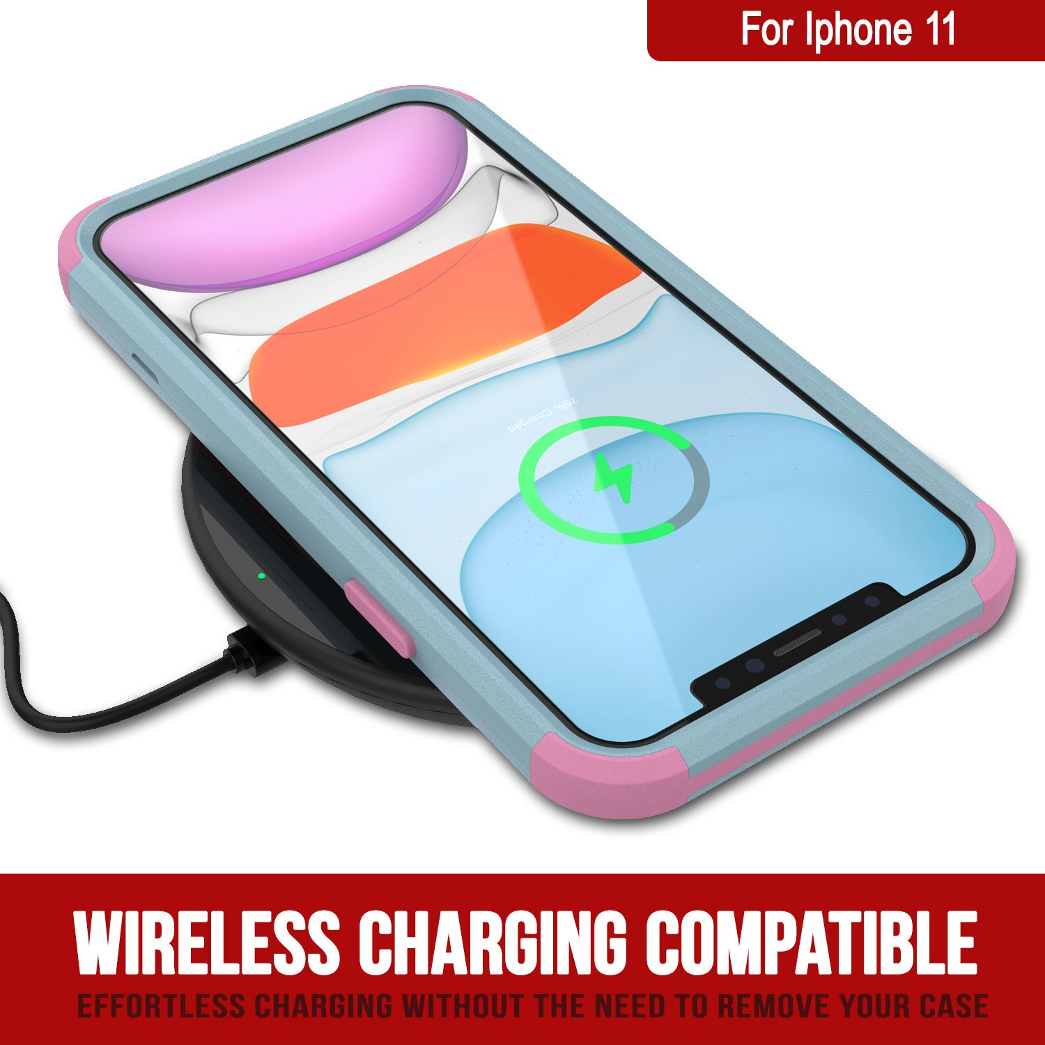 Punkcase for iPhone 11 Belt Clip Multilayer Holster Case [Patron Series] [Mint-Pink]