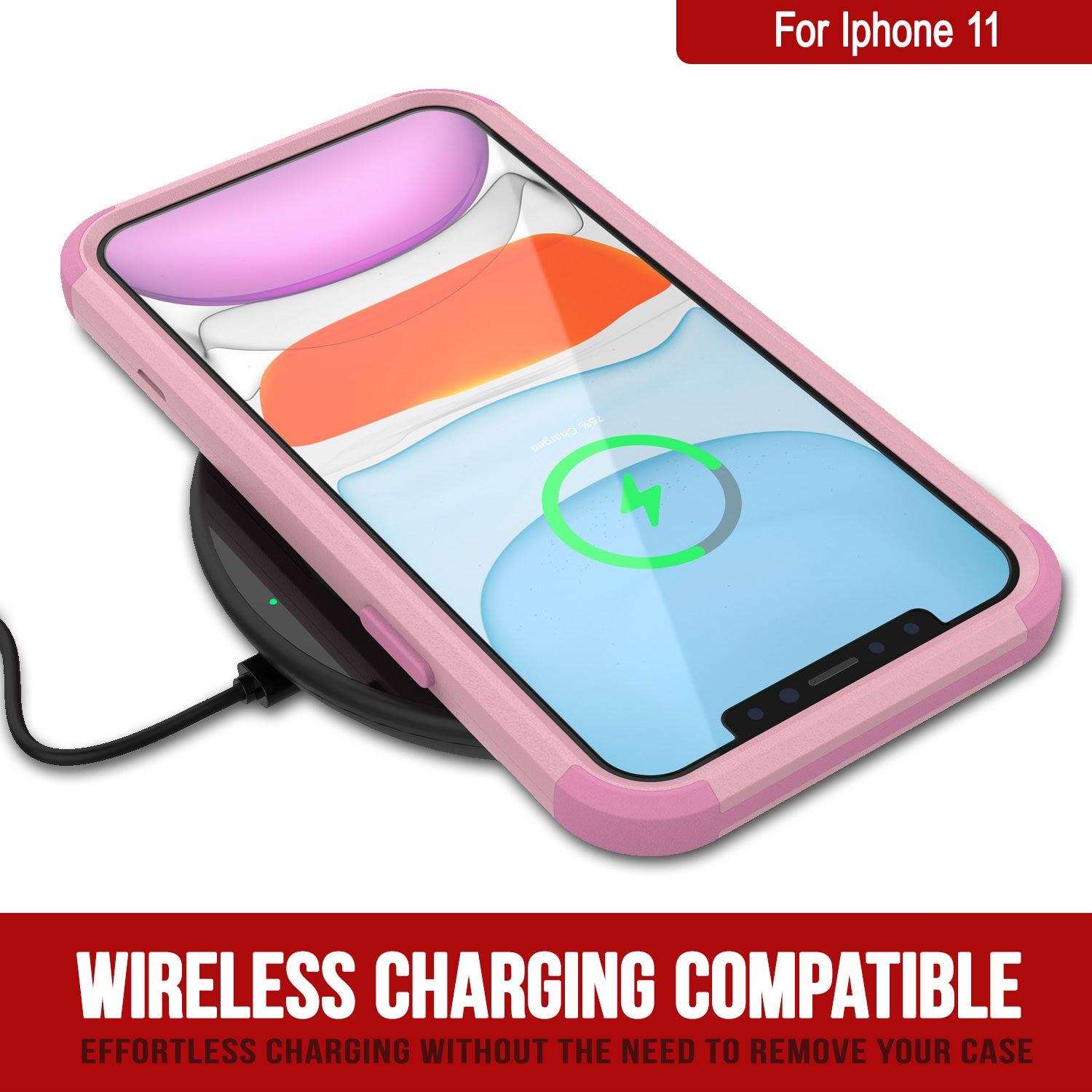 Punkcase for iPhone 11 Belt Clip Multilayer Holster Case [Patron Series] [Pink]