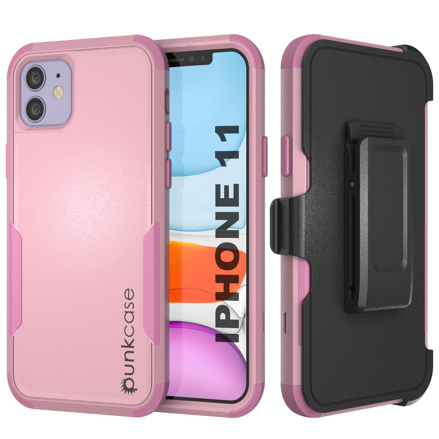 Punkcase for iPhone 11 Belt Clip Multilayer Holster Case [Patron Series] [Pink]