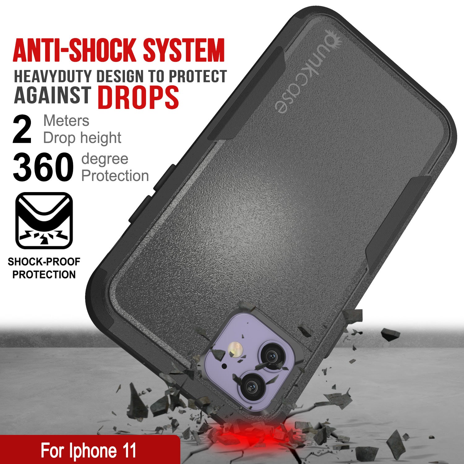 Punkcase for iPhone 11 Belt Clip Multilayer Holster Case [Patron Series] [Black]
