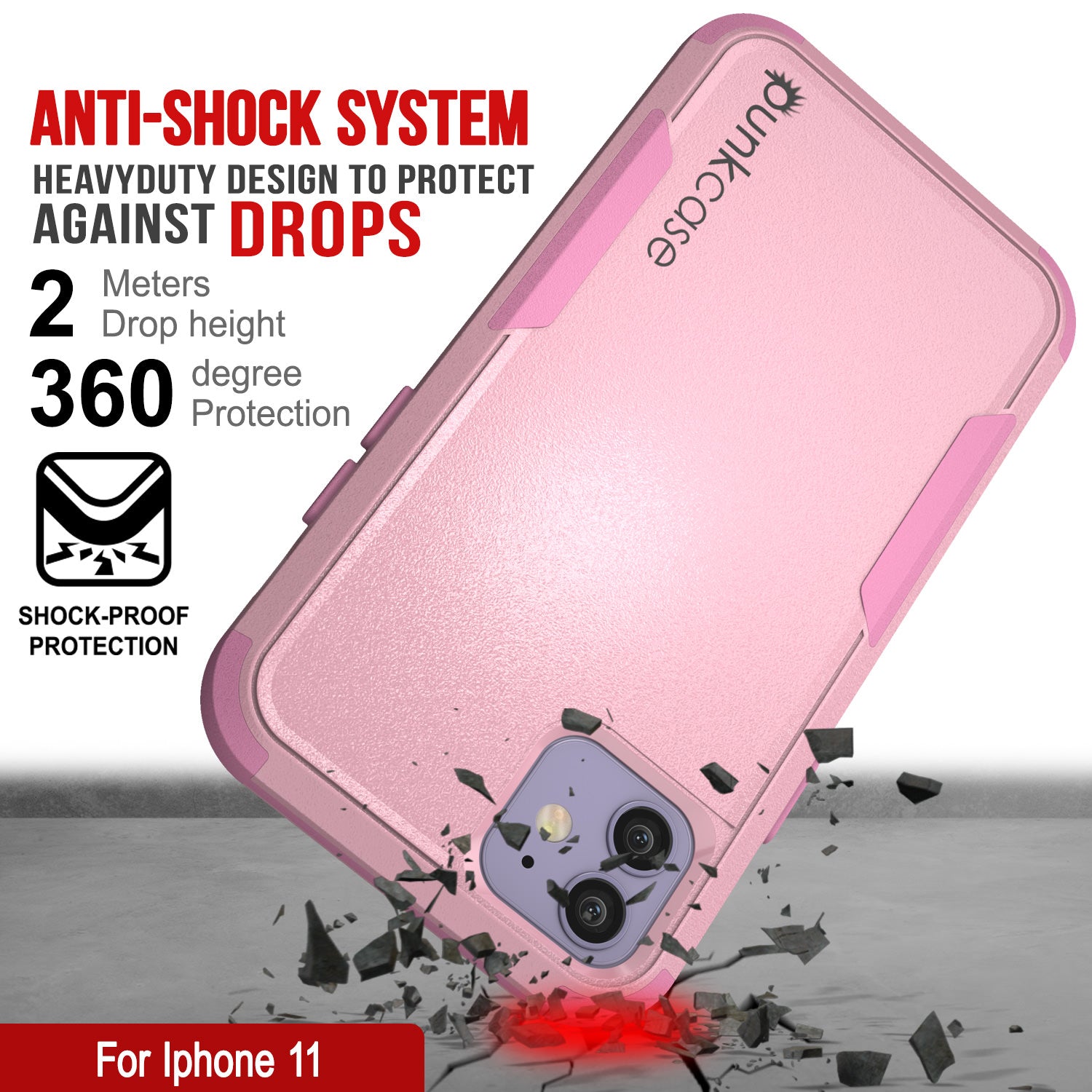 Punkcase for iPhone 11 Belt Clip Multilayer Holster Case [Patron Series] [Pink]