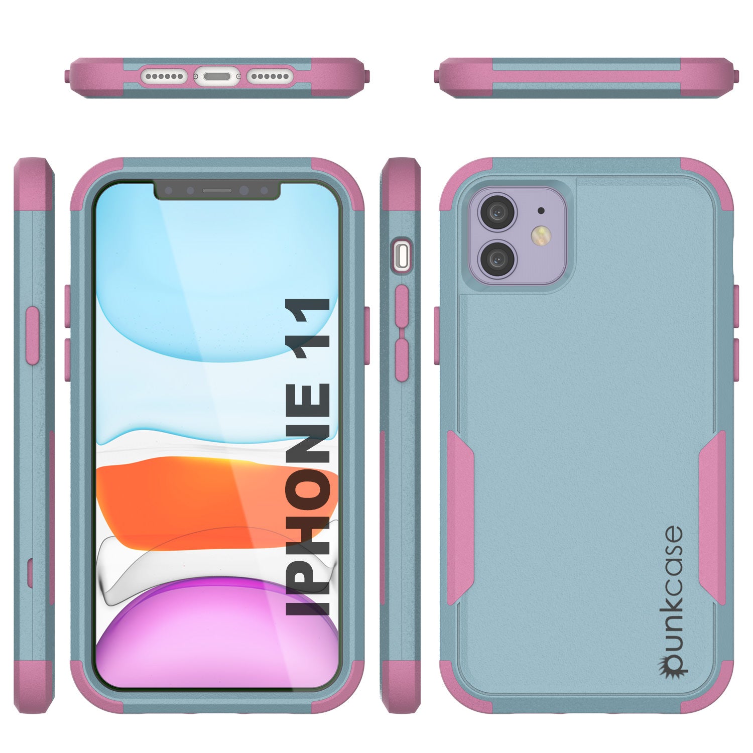 Punkcase for iPhone 11 Belt Clip Multilayer Holster Case [Patron Series] [Mint-Pink]