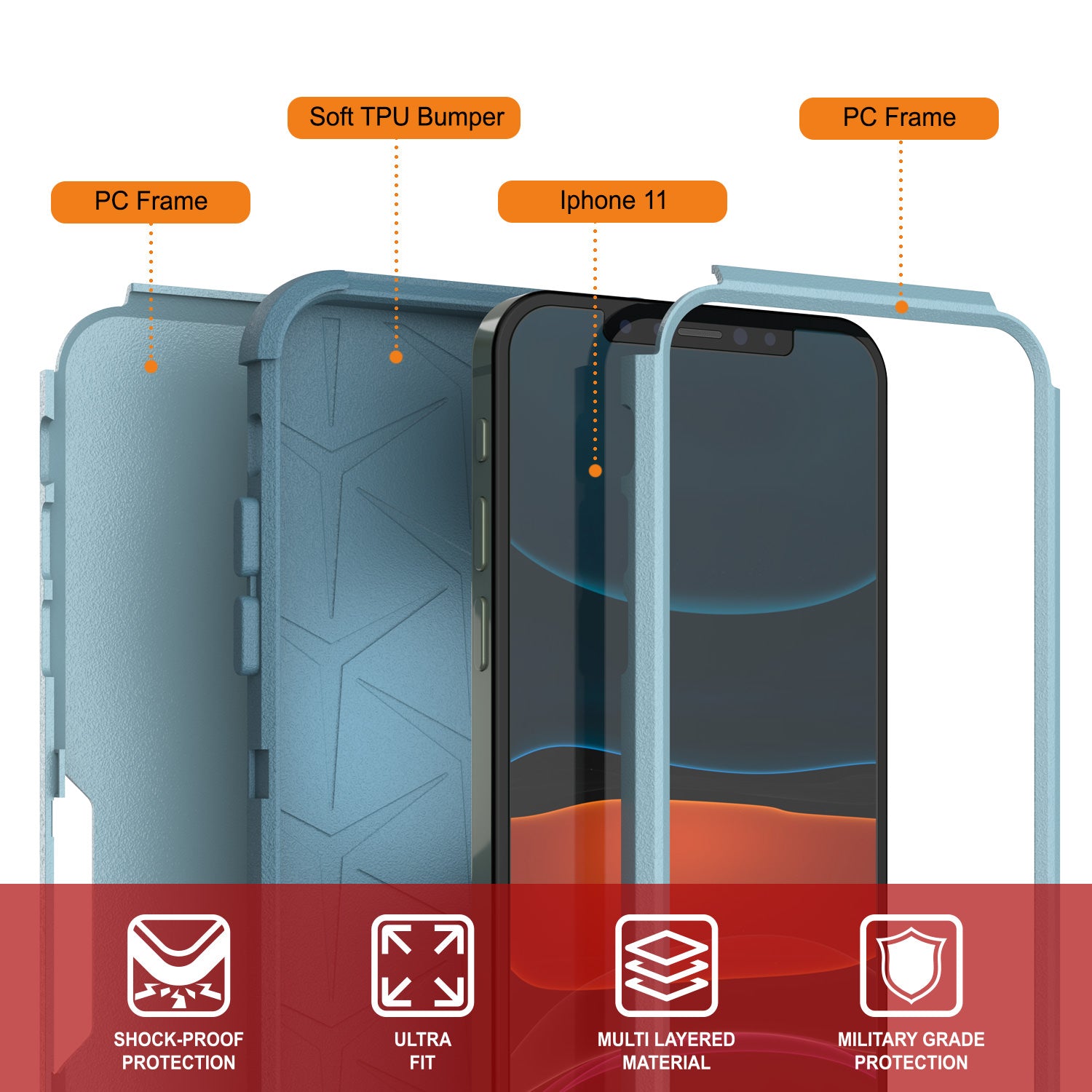 Punkcase for iPhone 11 Belt Clip Multilayer Holster Case [Patron Series] [Mint]