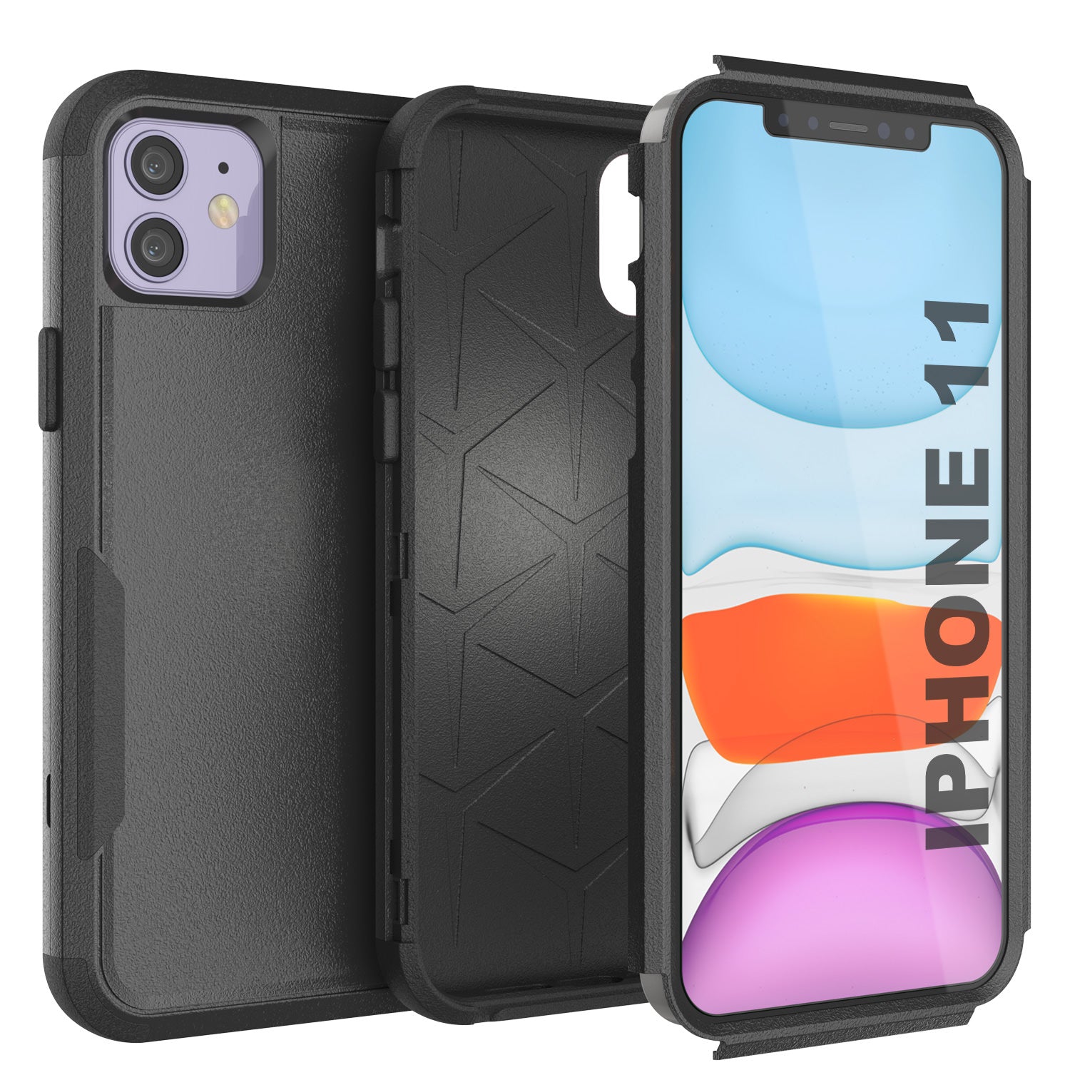 Punkcase for iPhone 11 Belt Clip Multilayer Holster Case [Patron Series] [Black]