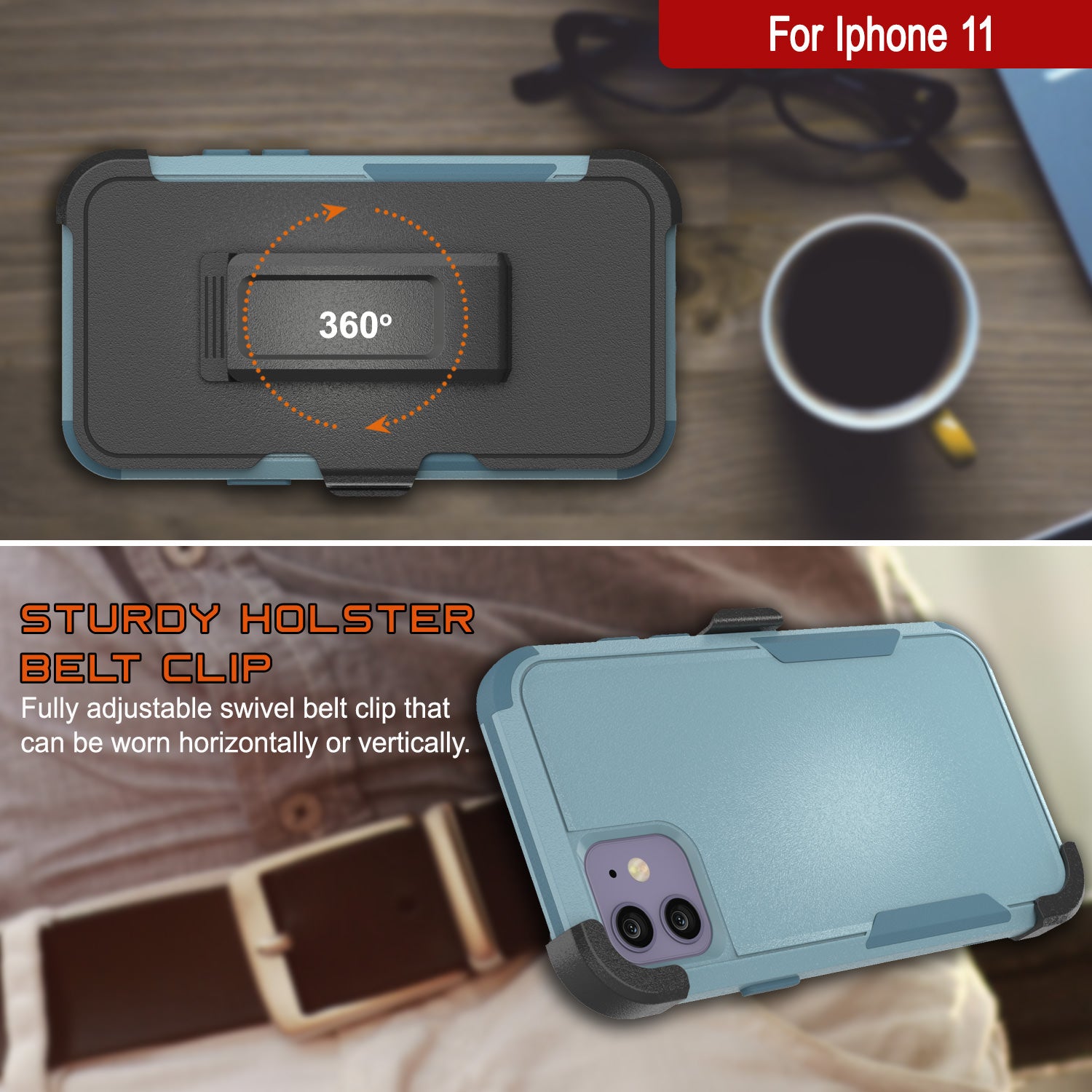 Punkcase for iPhone 11 Belt Clip Multilayer Holster Case [Patron Series] [Mint]