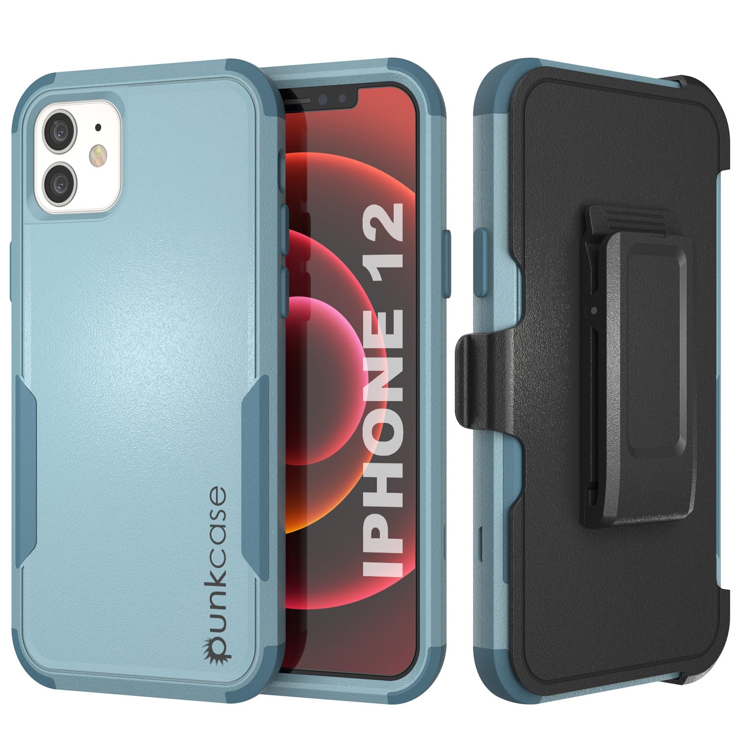 Punkcase for iPhone 12 Belt Clip Multilayer Holster Case [Patron Series] [Mint]