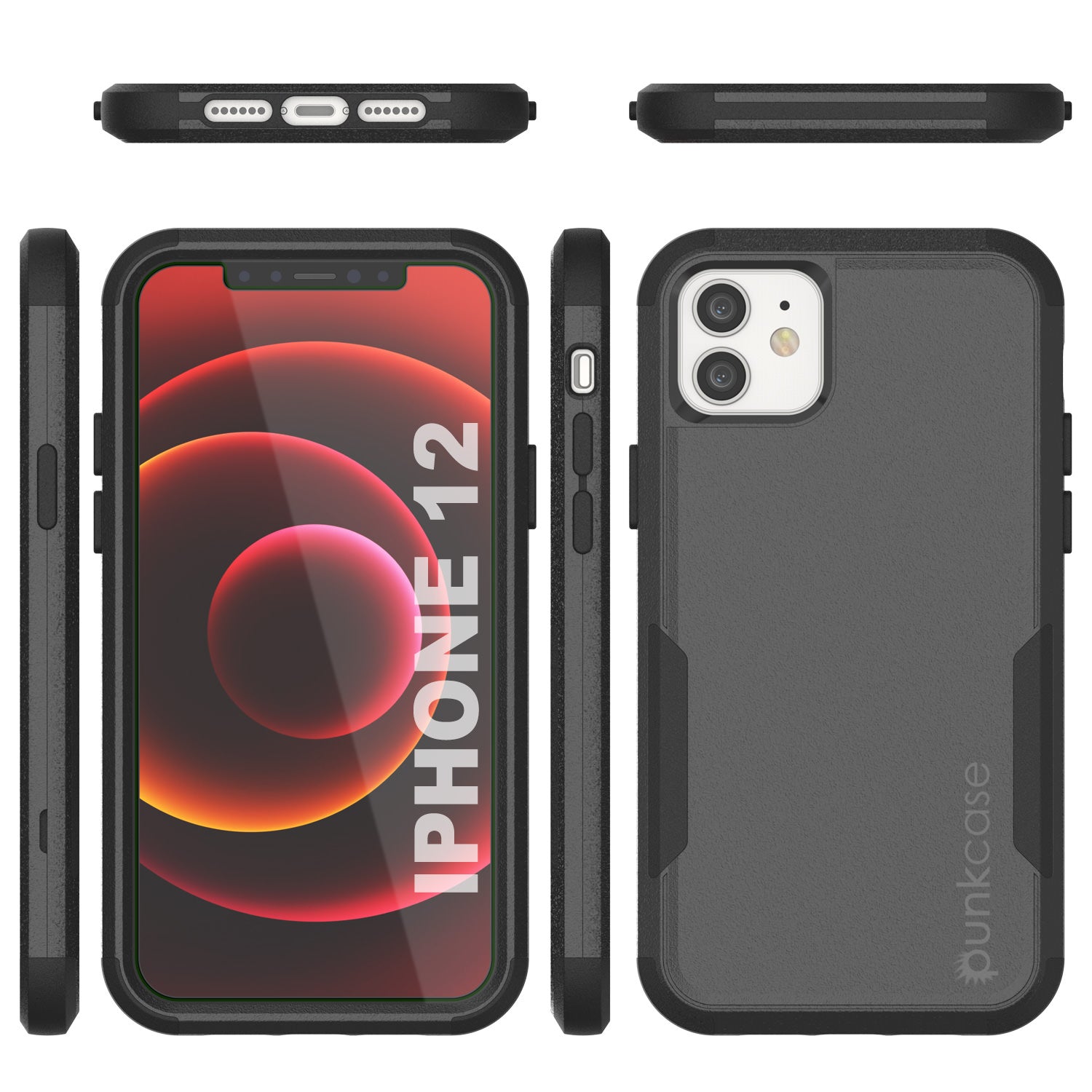 Punkcase for iPhone 12 Belt Clip Multilayer Holster Case [Patron Series] [Black]