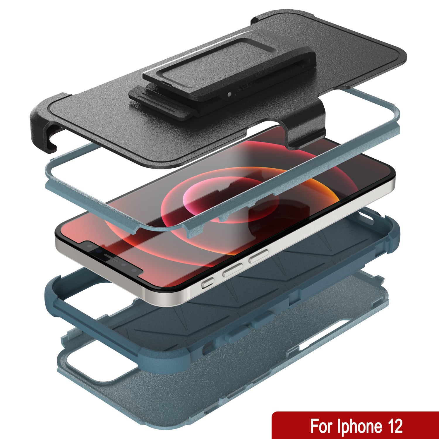 Punkcase for iPhone 12 Belt Clip Multilayer Holster Case [Patron Series] [Mint]