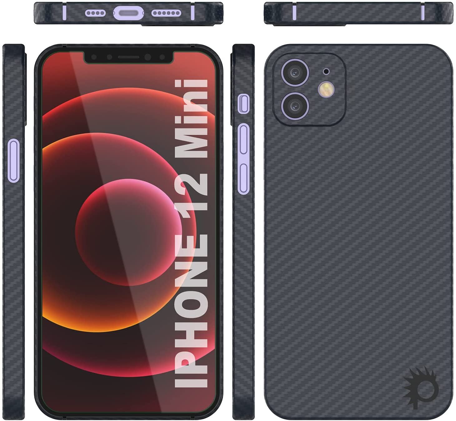 Punkcase iPhone 12 Mini Carbon Fiber Case [AramidShield Series] Ultra Slim & Light Kevlar