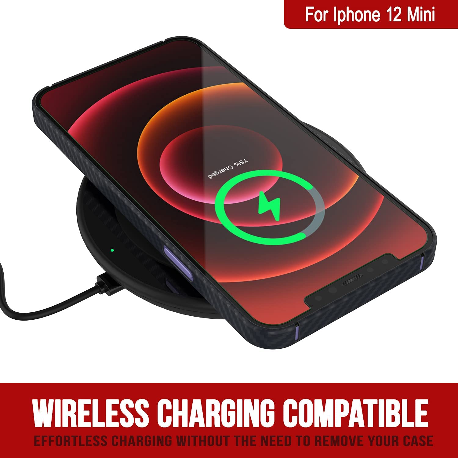 Punkcase iPhone 12 Mini Carbon Fiber Case [AramidShield Series] Ultra Slim & Light Kevlar